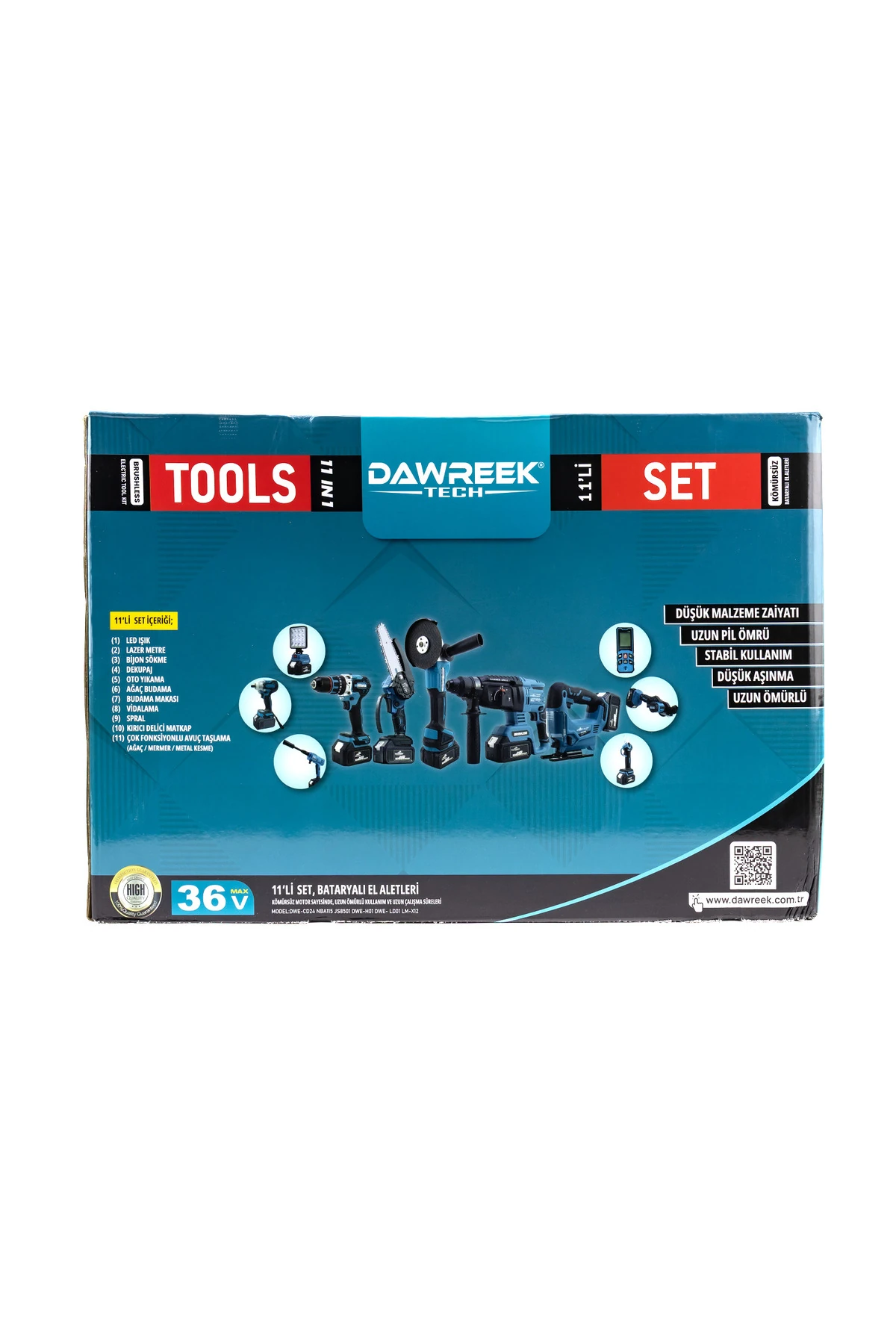 ONBİRLİ SET Ş.HİLTİ+Ş.SPRAL+S.SIKMA+MATKAP+Ş.TESTERE+Ş.MAKAS+Ş.Dekupaj+Lazer Metre+OtoYıkama+Taşlama