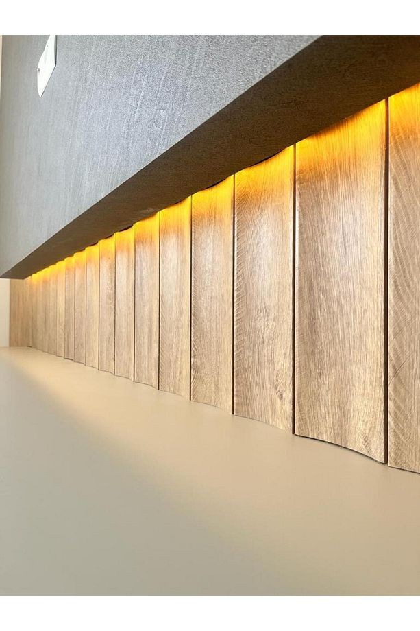 Akyürek Lb 3821 Model Natural Touch Meşe Renk Dekor Profil Duvar Kaplama Panel Lambri
