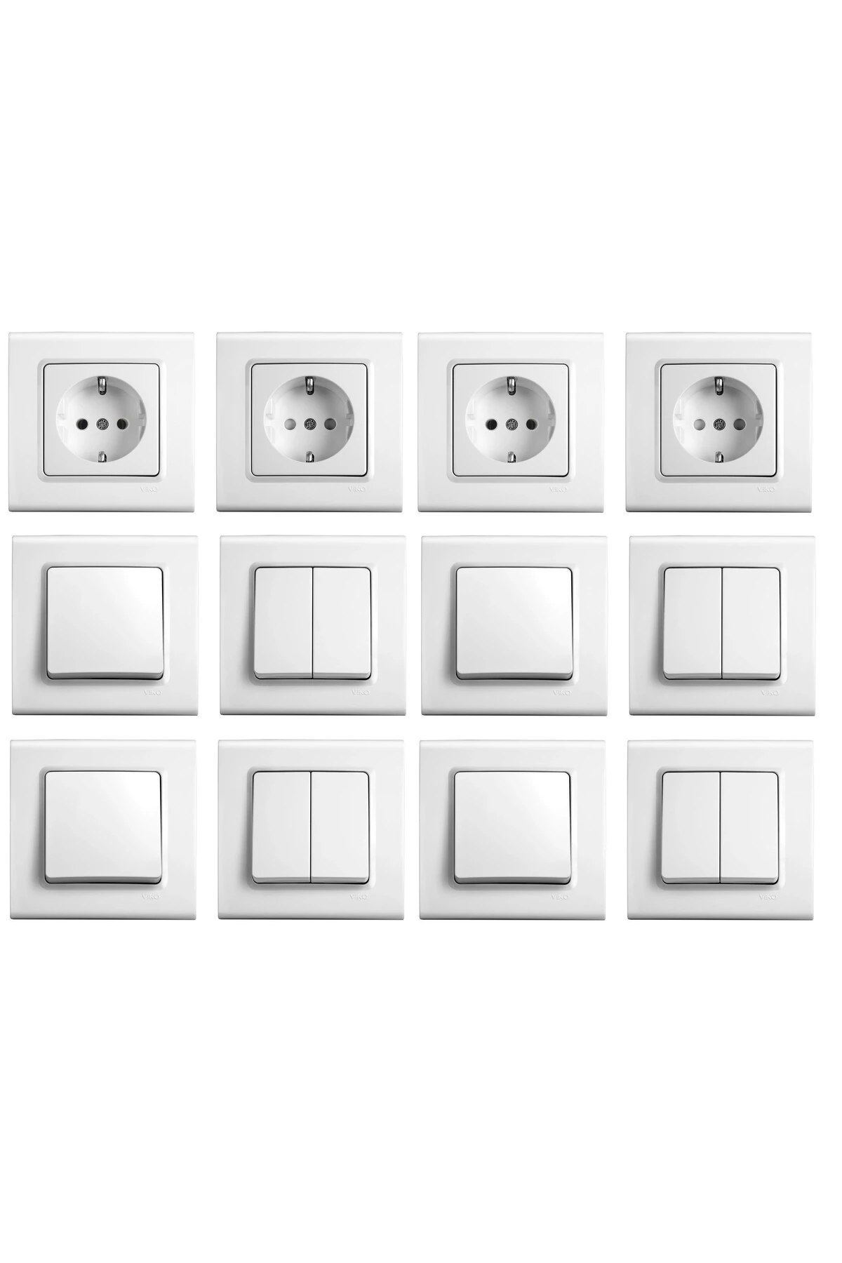 Viko anahtar ve  priz seti takımı 12 li set çerçeveli