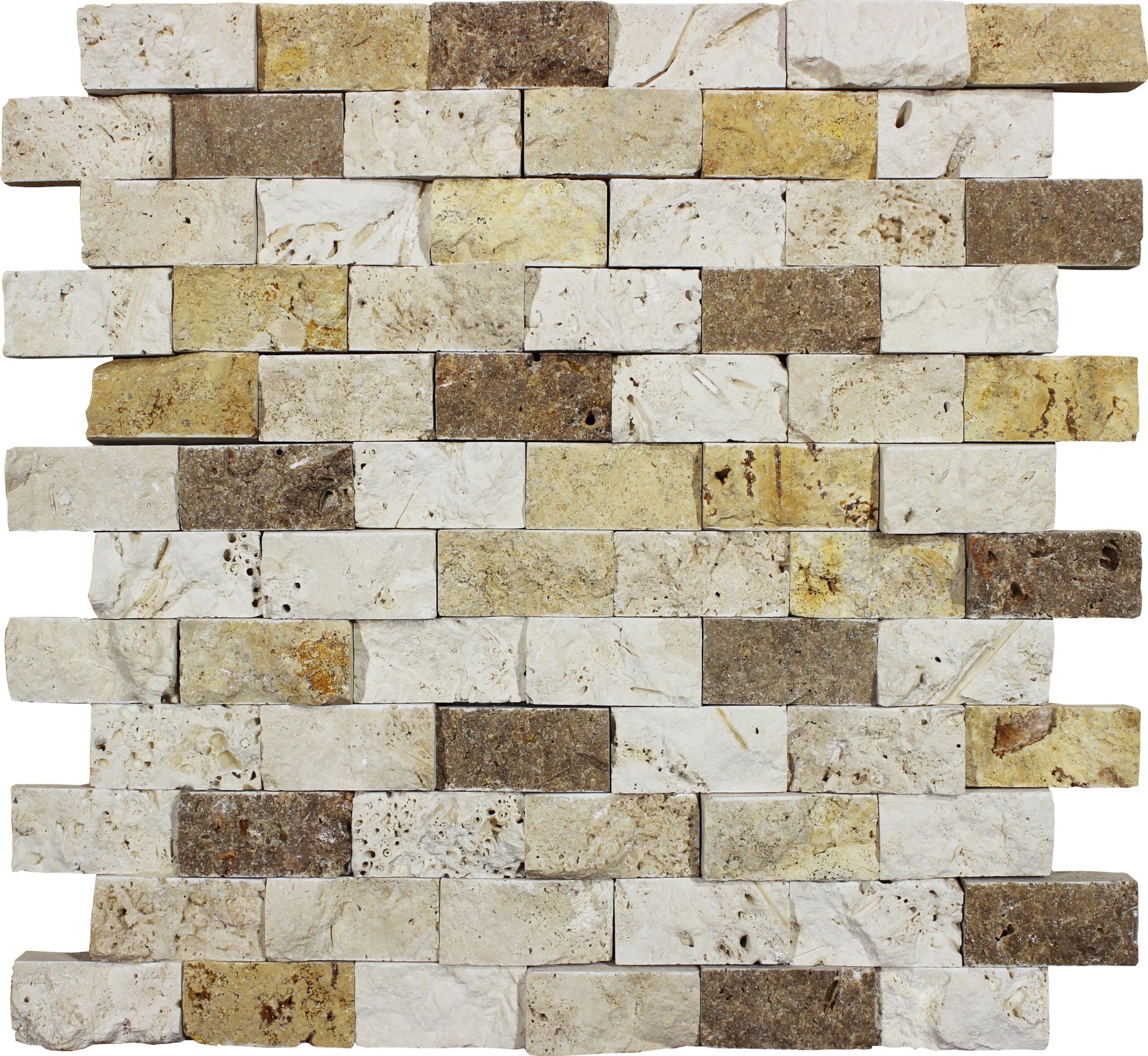 Mix Traverten Patlatma Mozaik  1 Kutu  0,45 m2