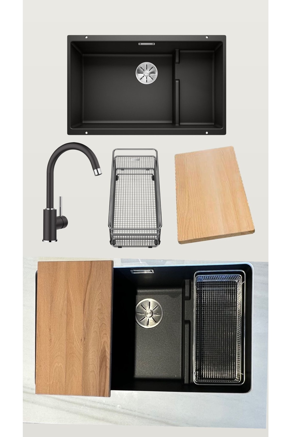 Sublıne 700 U Level Evye, Siyah , Mida Siyah Evye Seti