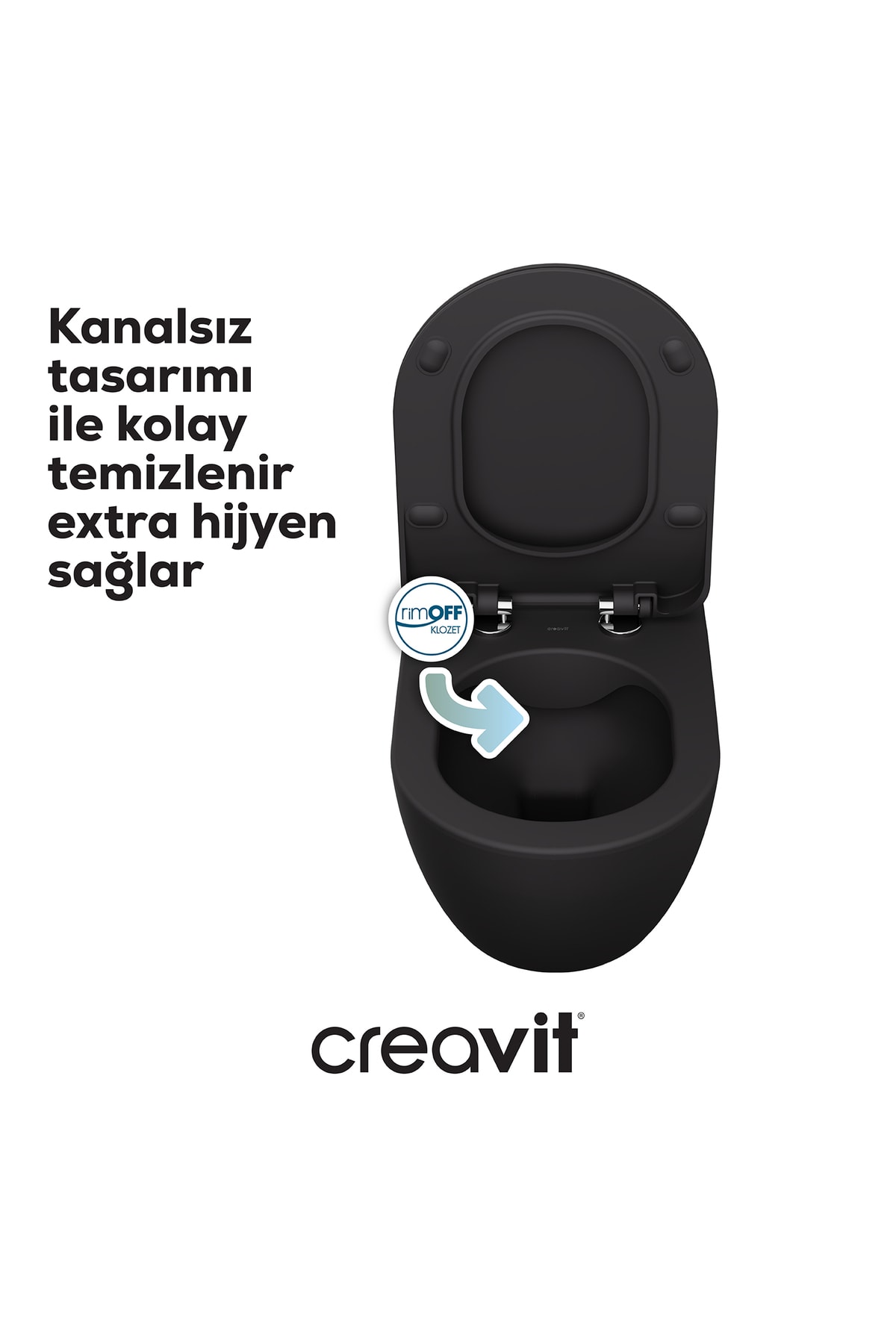 Free Rim-Off Mat Antrasit Renkli Gömme Rezervuar Takım Set