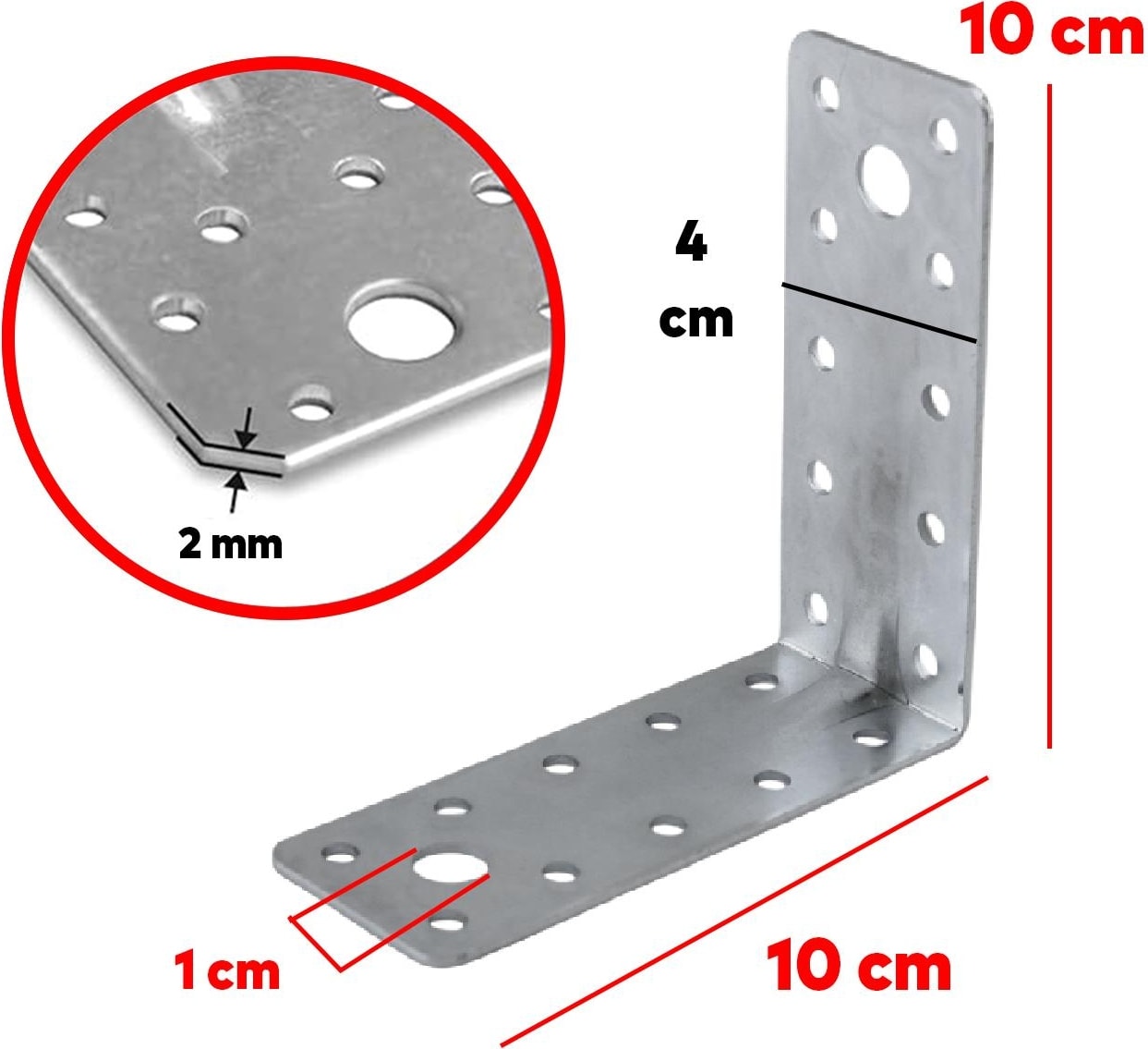 Mobilya Dolap Duvar Sabitleme 10 Adet Metal Köşebent 100X100X40 mm Bağlantı Aparatı L Demiri Gönye