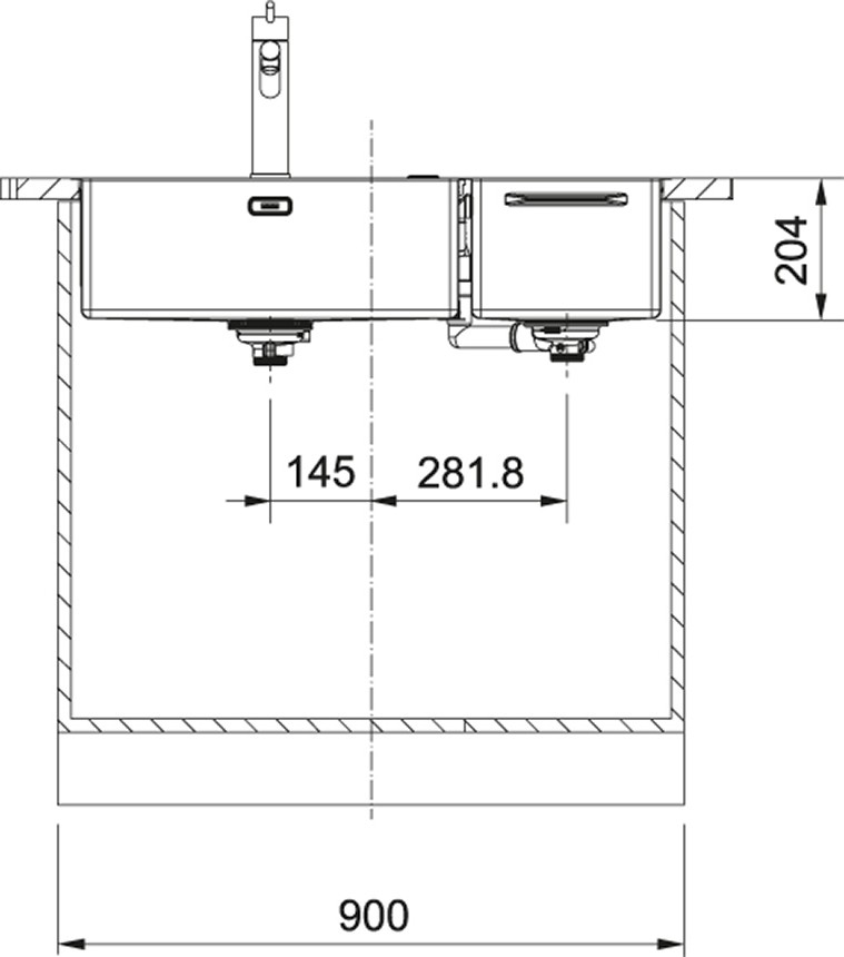 Bmx 220-54-27 Tezgah Üstü Yada Tezgaha Sıfır Box Center Inox Eviye