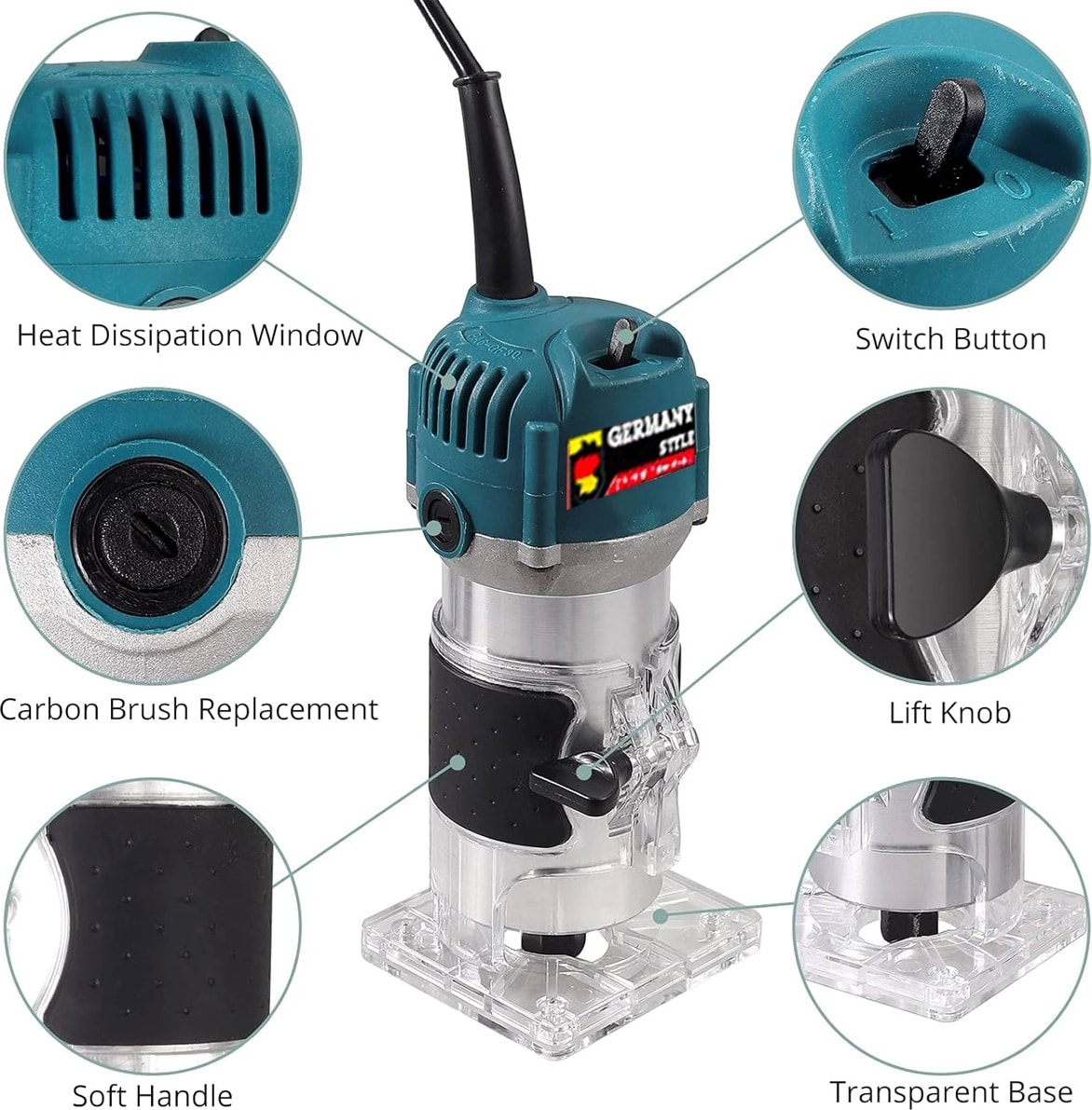 BOSCH Alman FR-6128 Devir Ayarlı Formike Traşlama Freze 6 mm Set Hediyeli