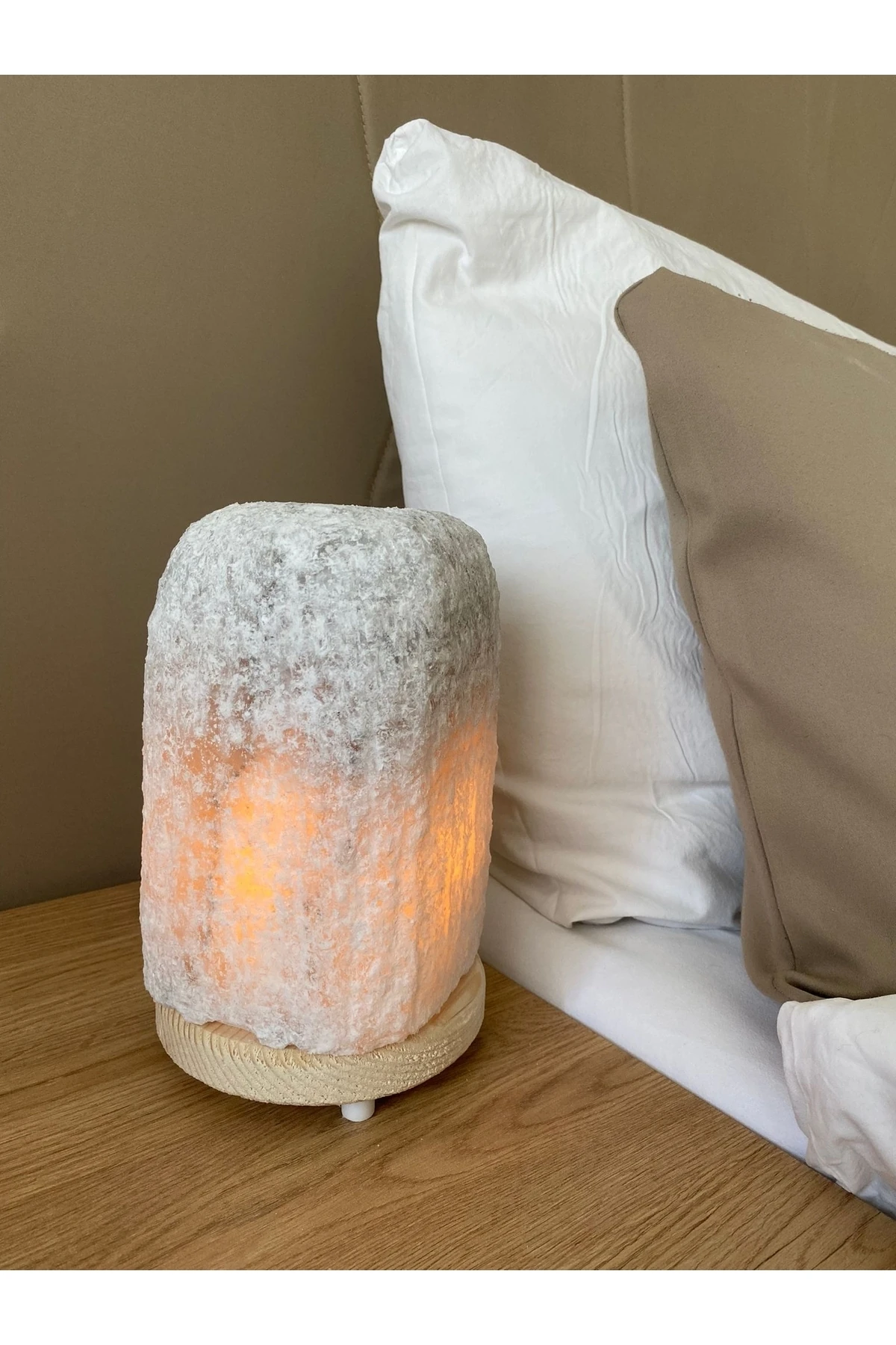 Çankırı Kaya Tuz Lambası 3 - 4 Kg (KABLO AMPUL) Kare Gece Lambası Açma Kapatma Anahtarlı