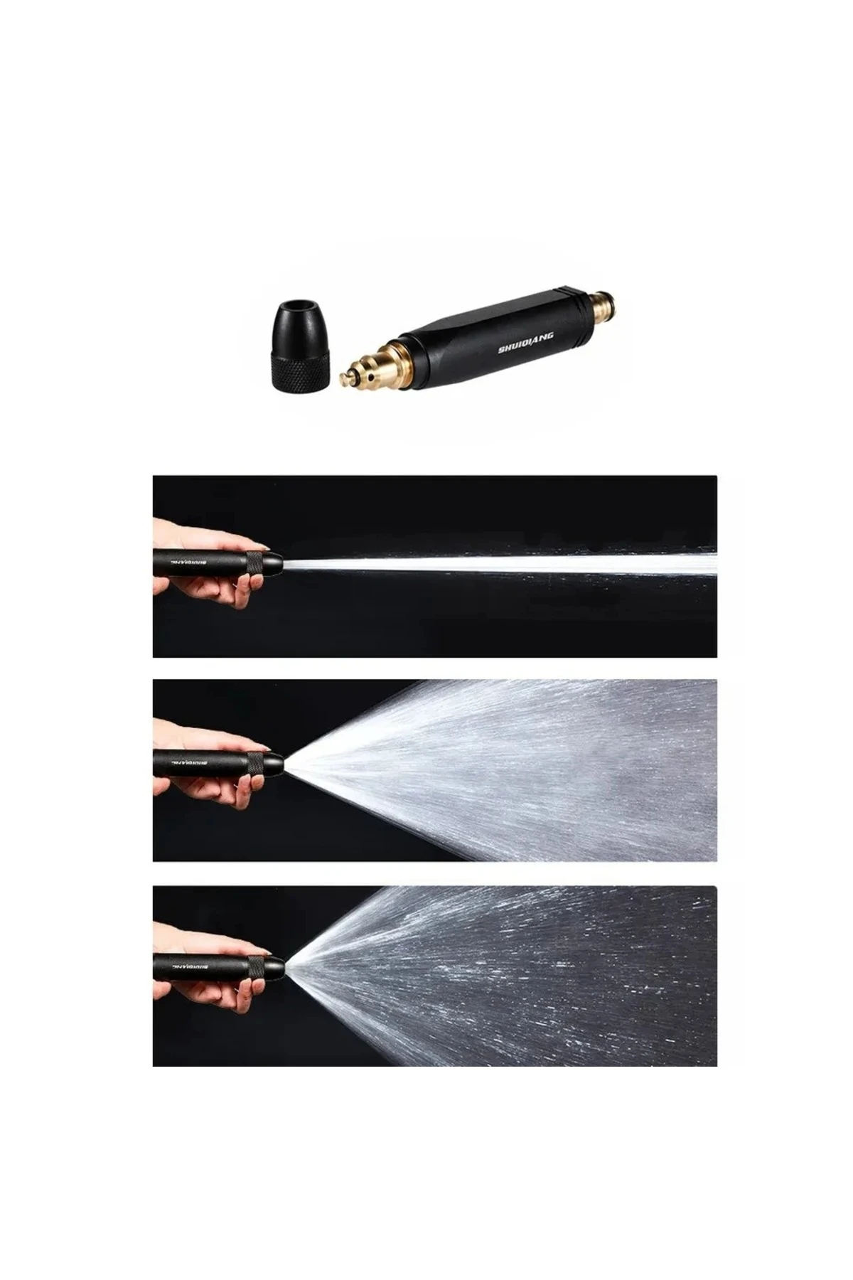 Yüksek Basınçlı Yıkama Ayarlanabilir Sprey Su Tabancası Hortum Ucu Aparat Başlık