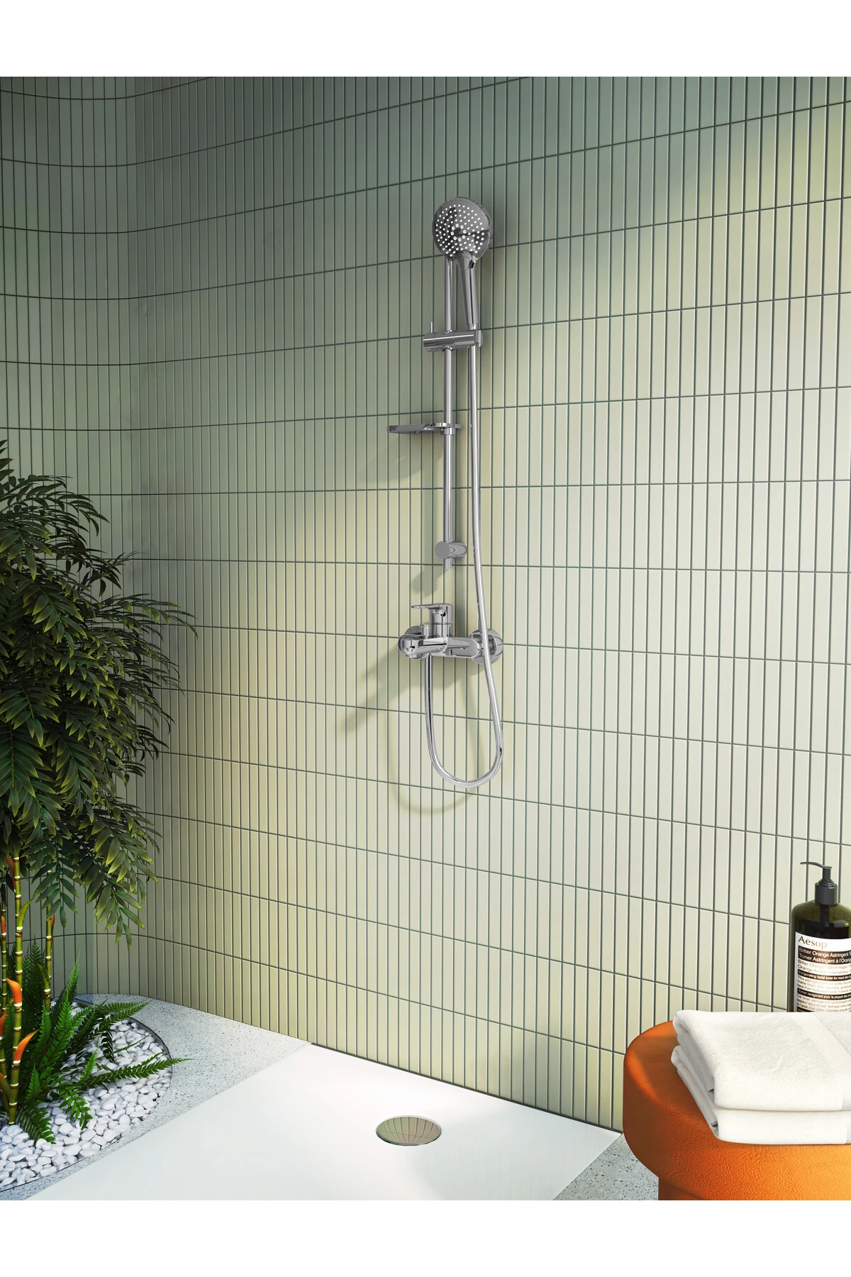 Root Round A42725 Banyo Bataryası, Krom