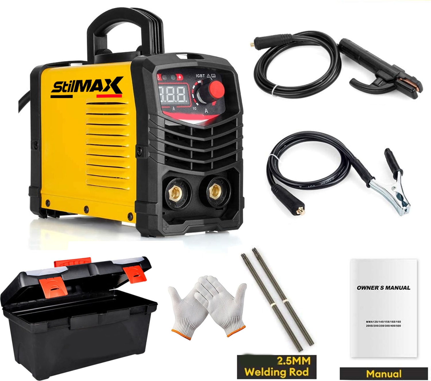Germany Pro MmA200X Çift Kart Igbt Inverter Kaynak Makinesi Dijital Ekran Göstergeli 200A Çantalı