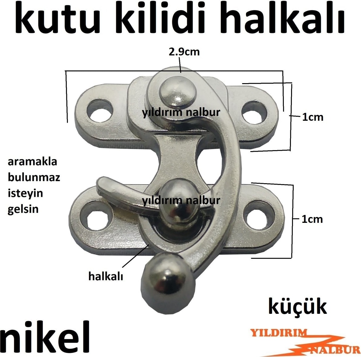 Mini Kutu Kilidi 4 Adet Halkalı Küçük Tip Nikel Sandık Kilidi Hobi Kilit Emniyet Kilidi Kanca