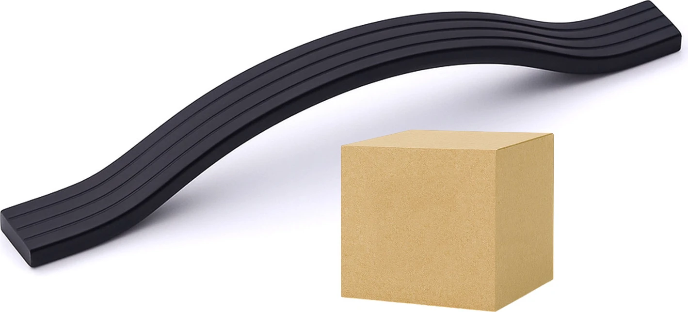 Akasya 192 mm 10 Adet Siyah Metal Çizgili Mobilya Kulpu Paslanmaz Çizilmeye Dayanıklı Tutamak Kulbu