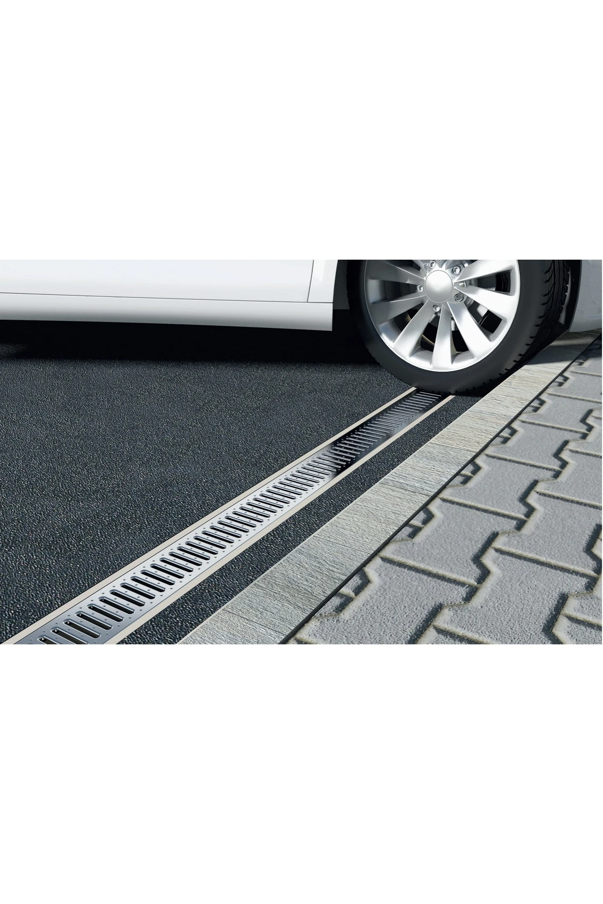 130x500 Paslanmaz Çelik Otopark Kanal Izgarası