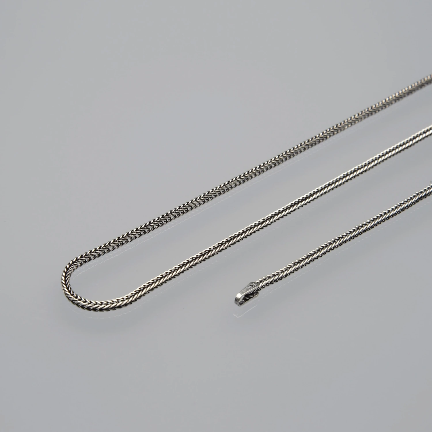 1n Rough Tilki Kuyruğu Gümüş Zincir