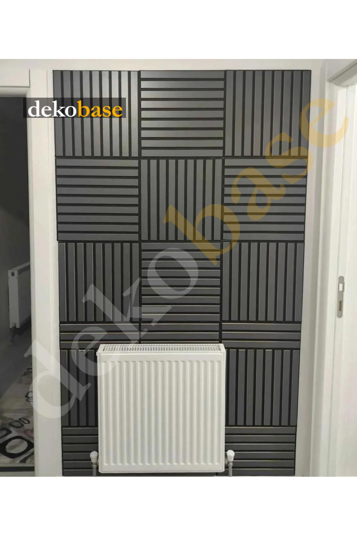 Antrasit 40x40cm Yeni Nesil Akustik Ahşap Duvar Paneli