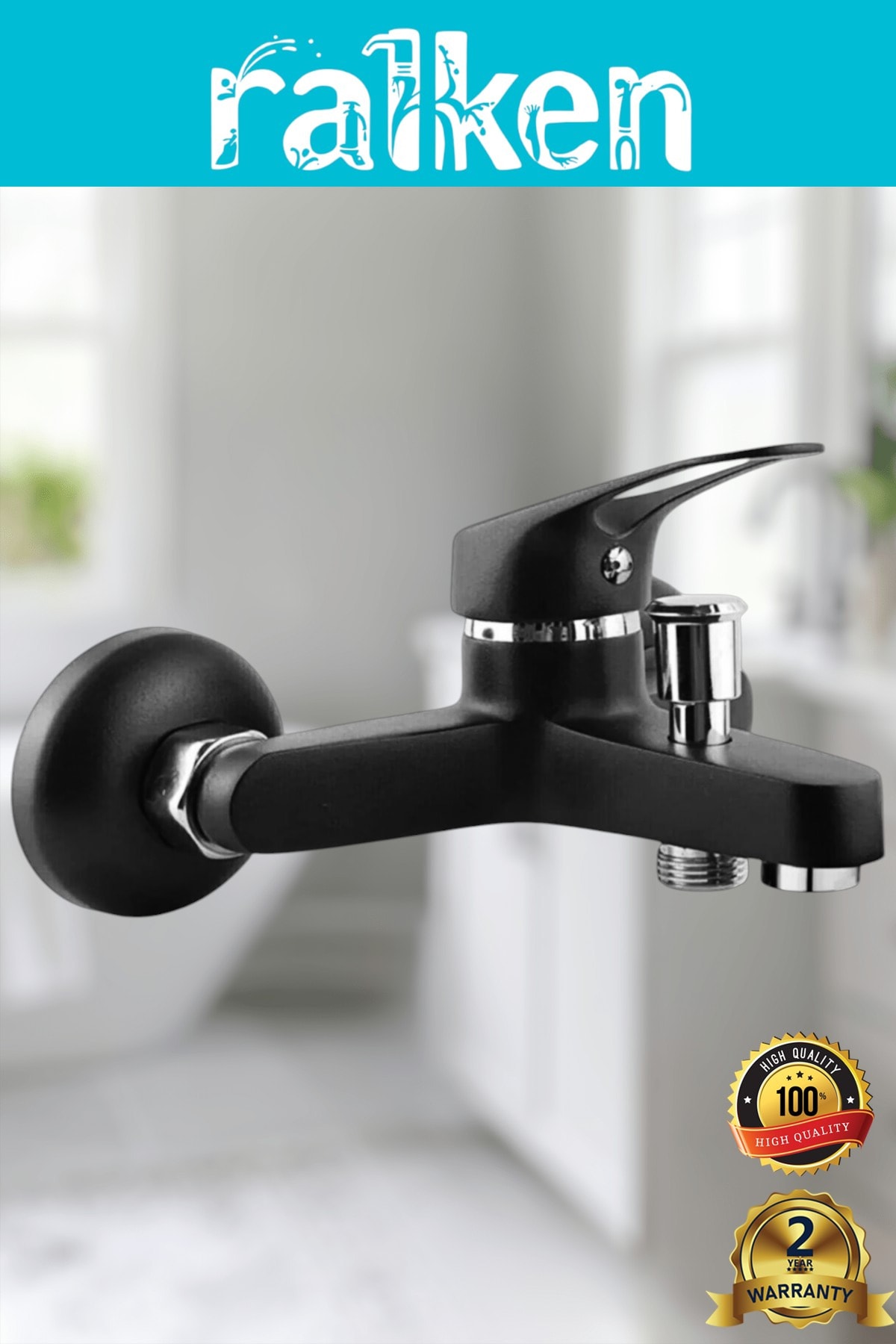 Ralken Armatür Lüx Siyah Tepe Primelux Robot Duş Seti | Modern Ve Şık Tasarım