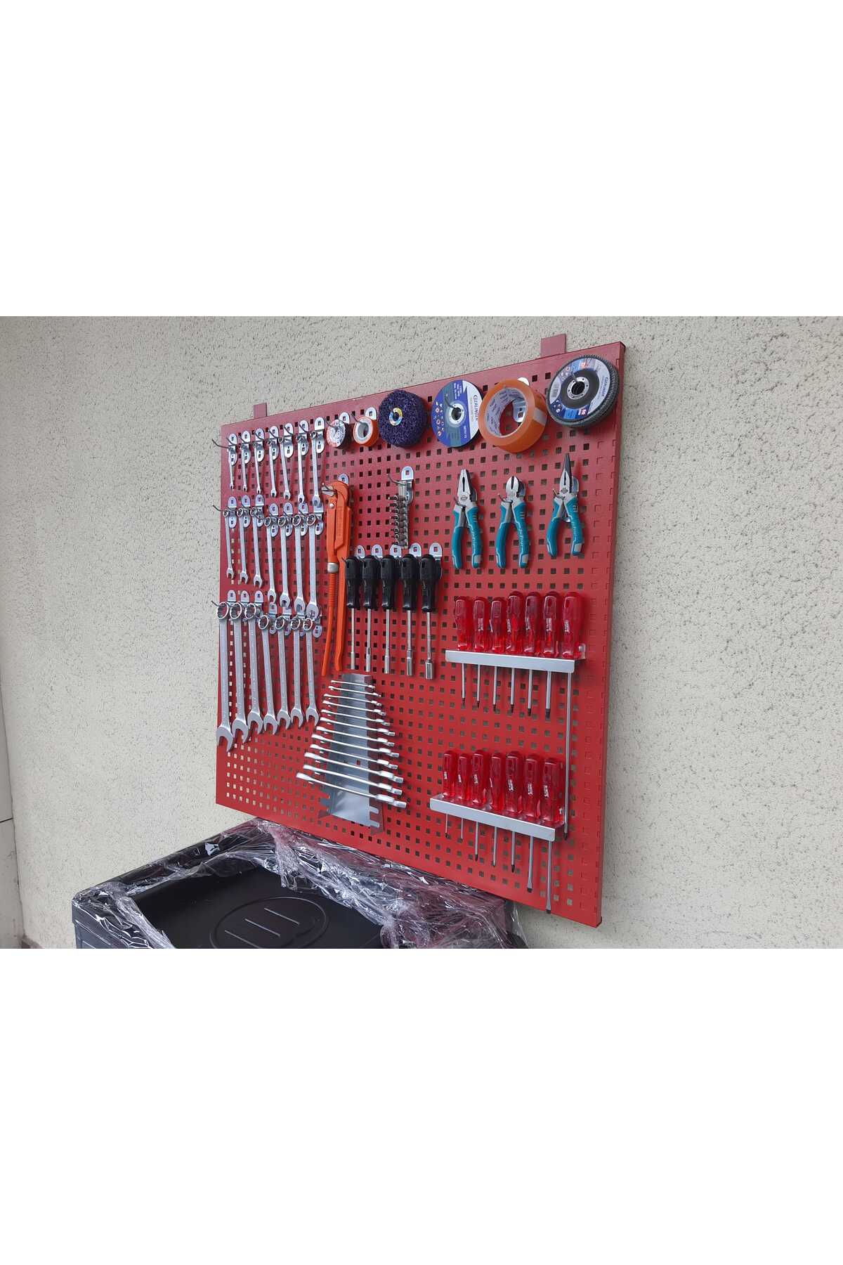 100 cm Metal Askı Panosu ve Kanca + Tornavidalık + Anahtarlık Seti