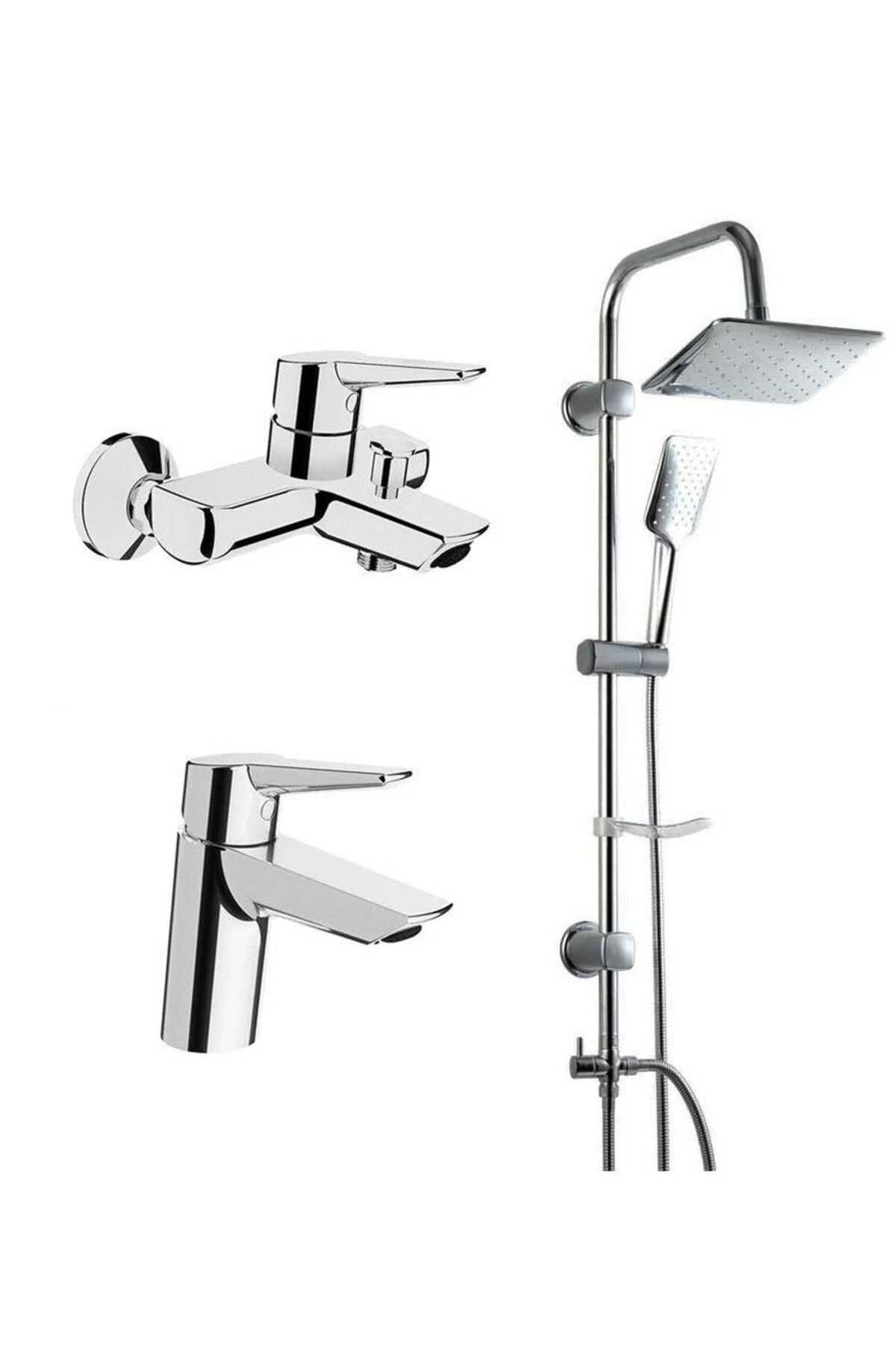 Solid S Banyo Bataryası + Lavabo Bataryası + Trend Robot Duş Seti