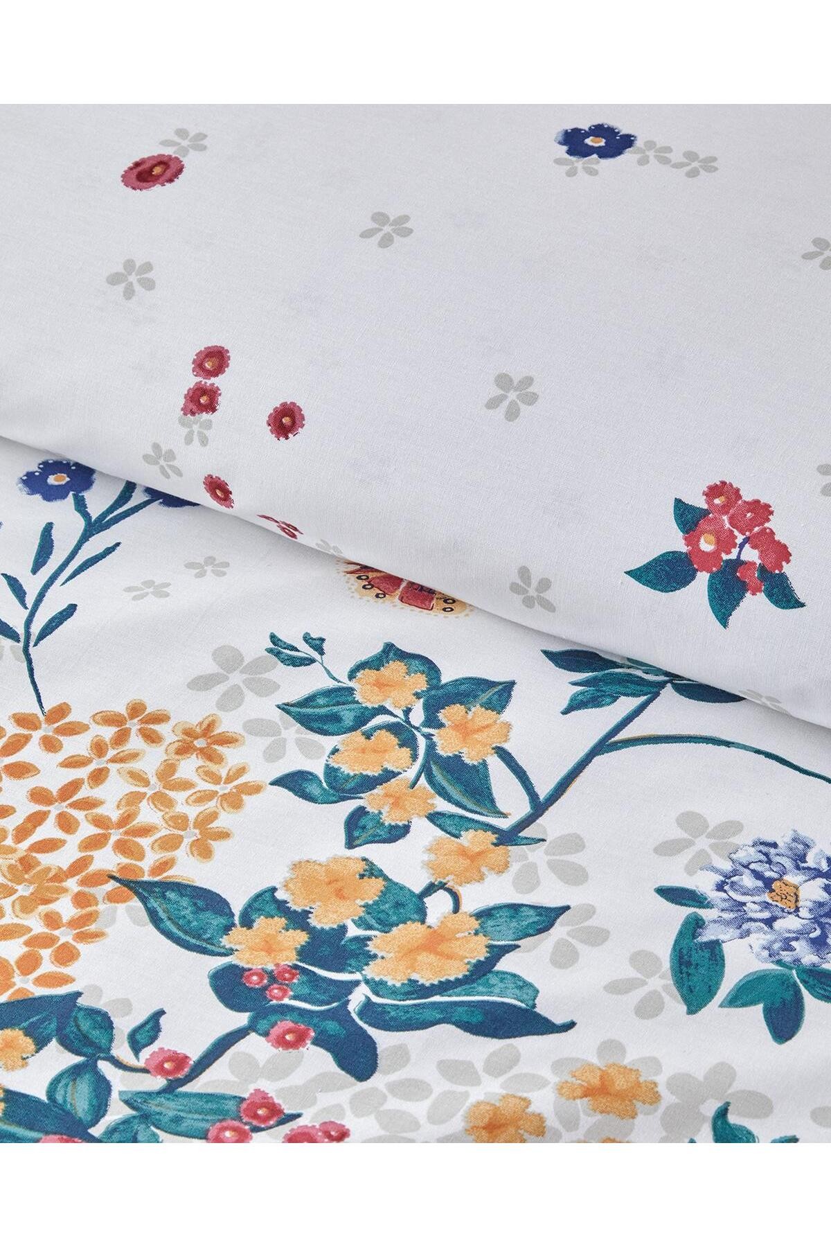 Spring Awakening Çift Taraflı Pamuklu Çift Kişilik Nevresim Seti 200x220 cm Yeşil – Kırmızı