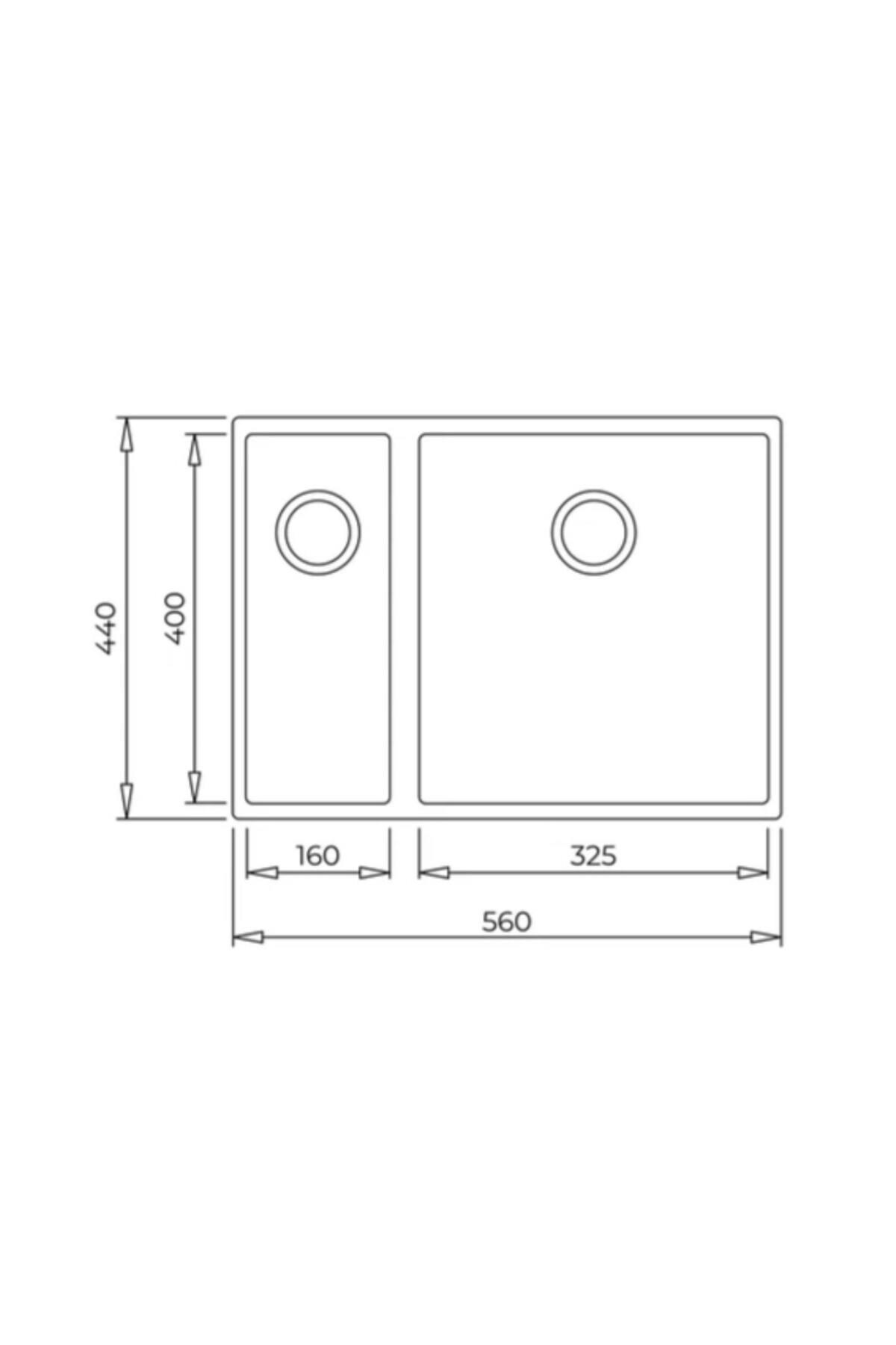 Square 560 Tezgah Altı Bright Krem Granit Evye