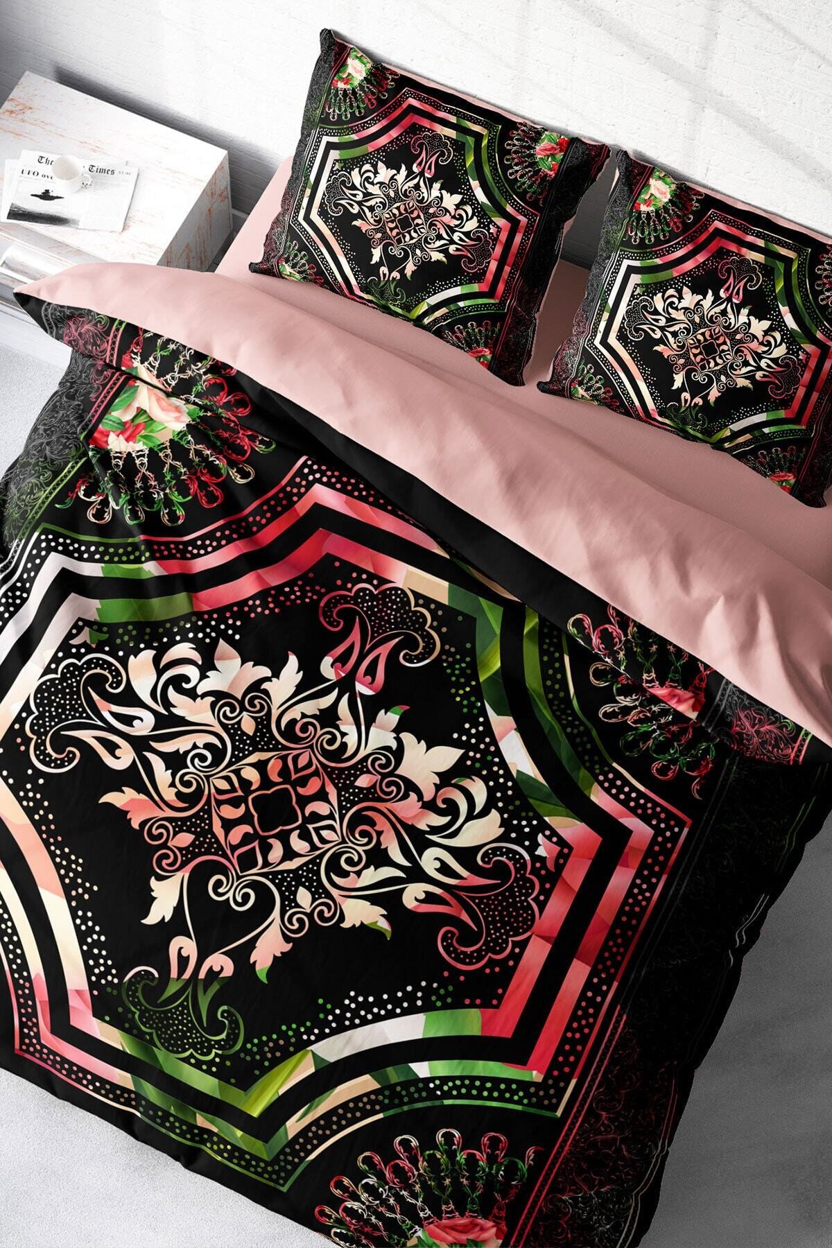 Kıng Sıze Roses Pattern 3d Tek Kişilik Nevresim Takımı 220x240cm