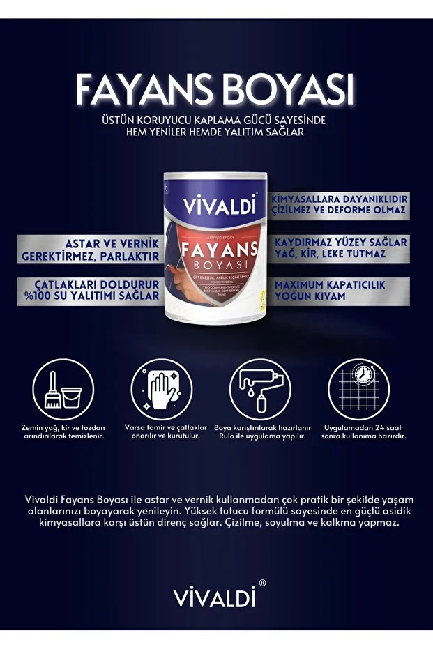 Fayans Boyası - Astar Ve Vernik Gerektirmeyen Boya - Yeni Kırık Inci