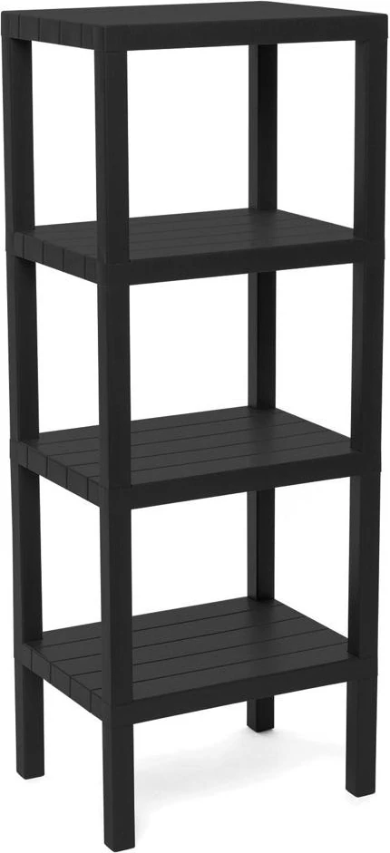 4 Raflı - Siyah Modüler Ünite Plastik 38X29X100 CM (4989)