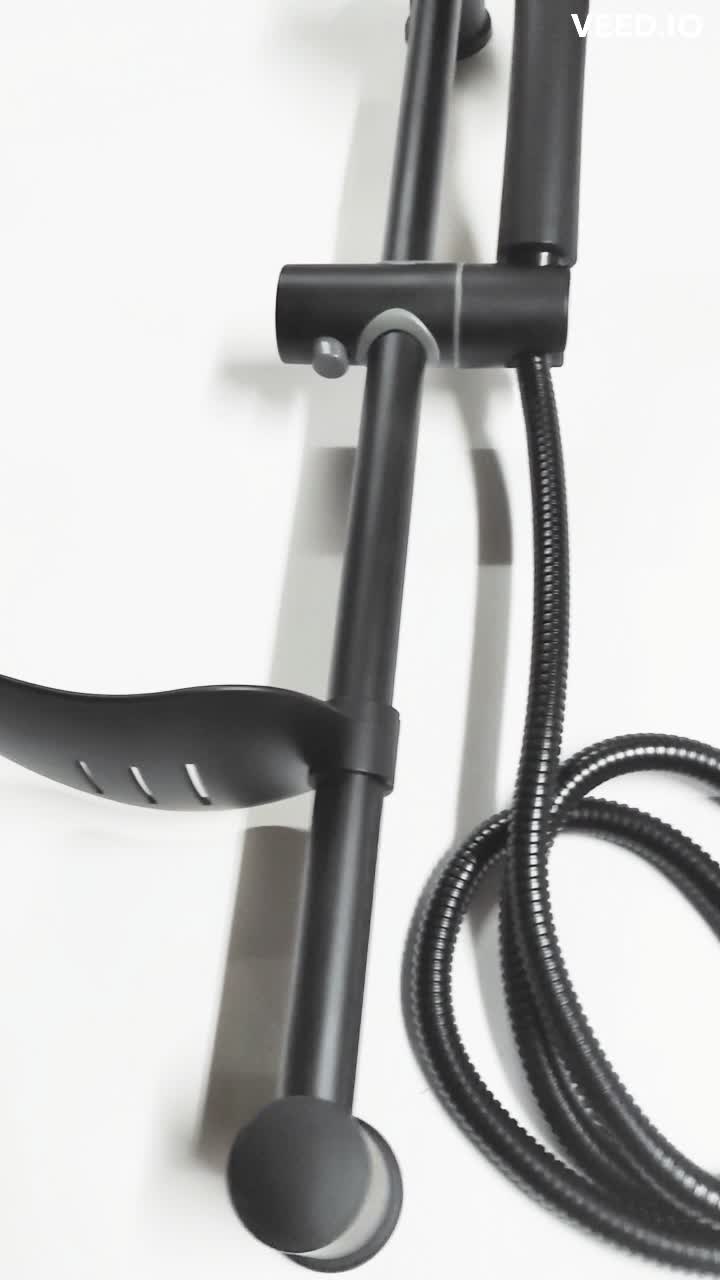 Siyah Sürgülü Mix Paslanmaz Duş Seti Lüks Alfa Seri