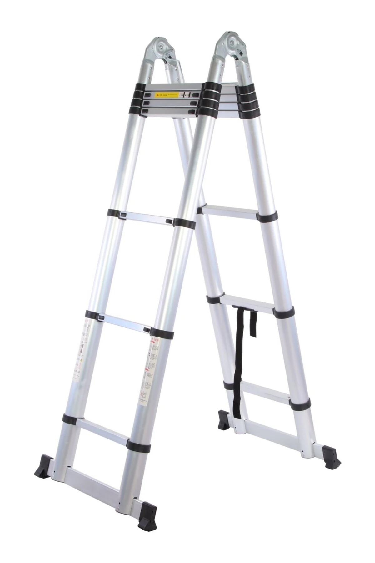 A Tipi Teleskopik Alüminyum Merdiven | 7+7 Basamak 2.2+2.2m Uzayan Kaymaz Güvenli