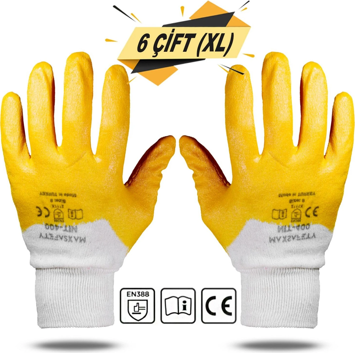 Maxsafety NIT-400 Nitril Kaplama Sanayi Iş Usta Eldiveni 10/xl (6 Çift)