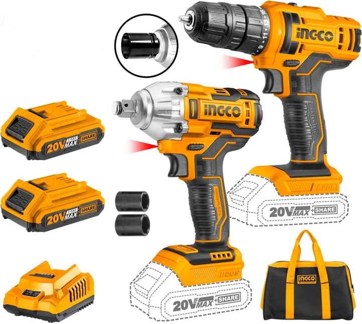 -CKLI2017 Li-Ion Akülü 2 Li Kombo Set - Matkap ve Somun Sıkma 20V 2.0 Ah Akü