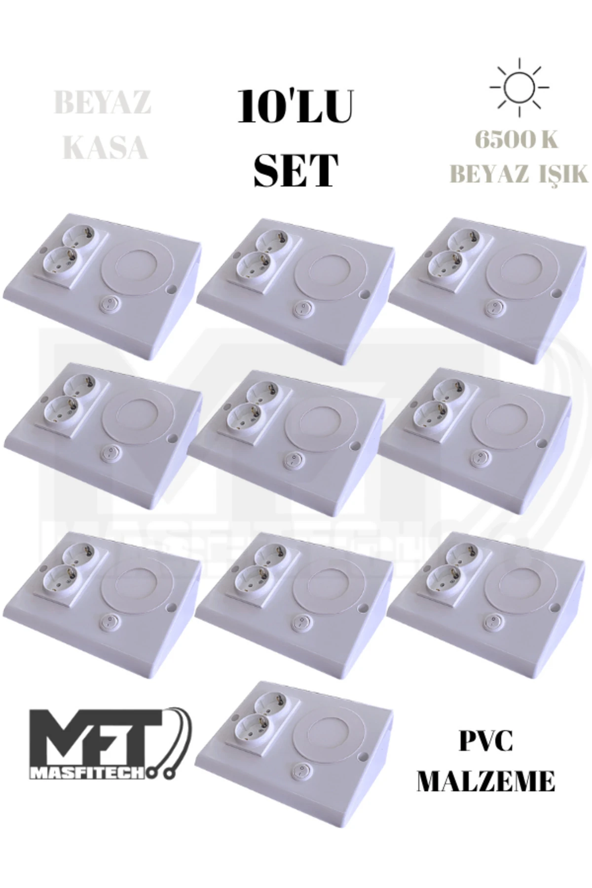 Dolap & Tezgah Altı Prizli Aydınlatma 3 Watt (BEYAZ İŞIK) 10 Adet