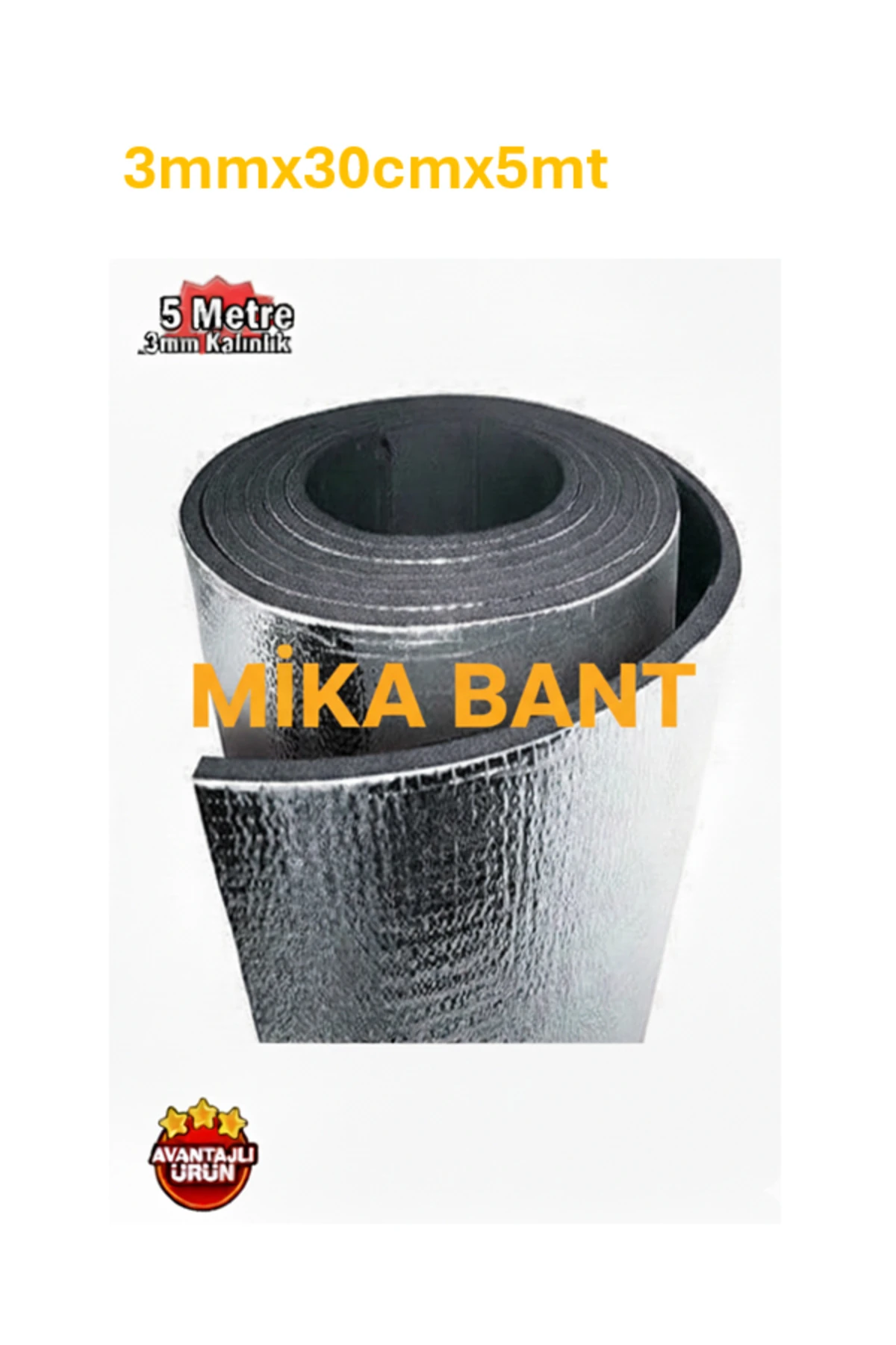 Folyolu Kauçuk Bant 3mmx30cmx5mt Isı Ve Ses İzolasyon Bandı Alüminyum Kauçuk Yalıtım Bandı