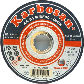 KARBOSAN Inox Metal Kesici Disk 115MMX1.0X22