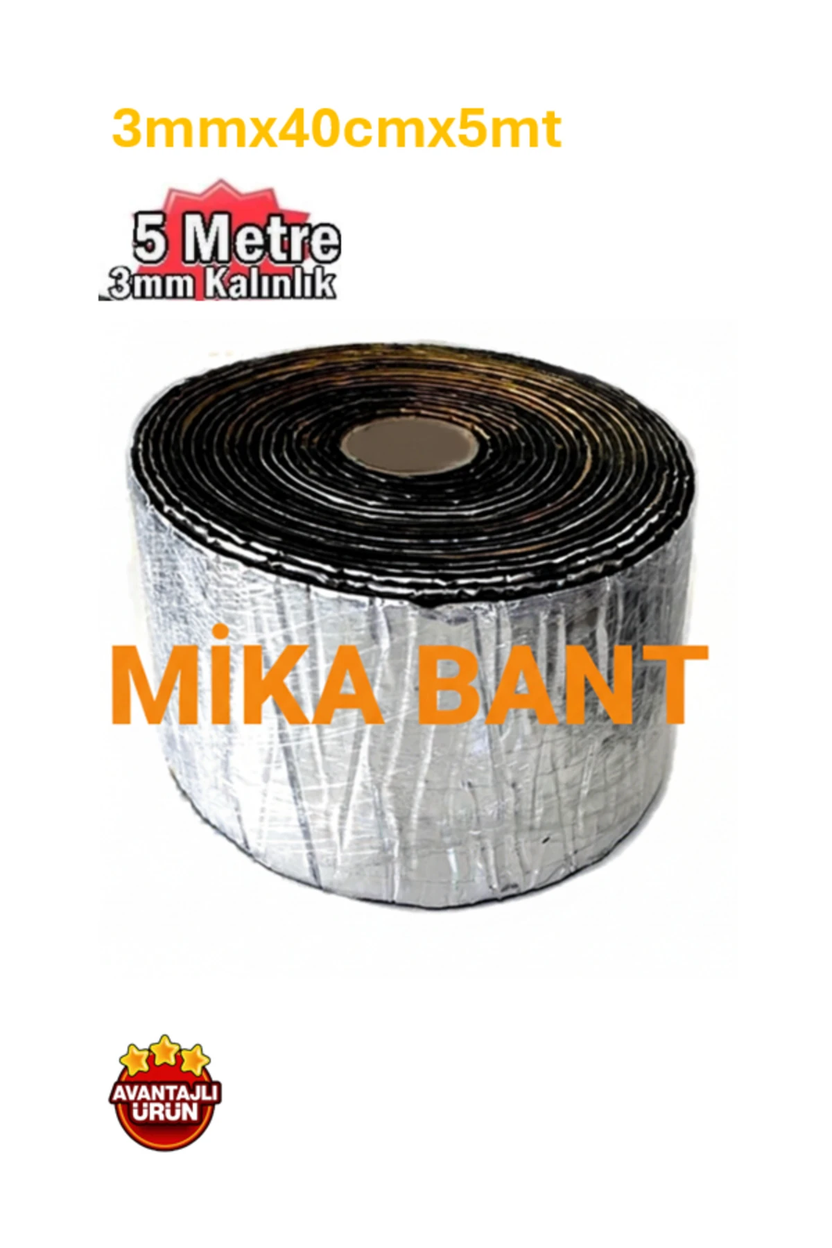 Folyolu Kauçuk Bant 3mmx40cmx5mt Isı Ve Ses İzolasyon Bandı Alüminyum Kauçuk Yalıtım Bandı