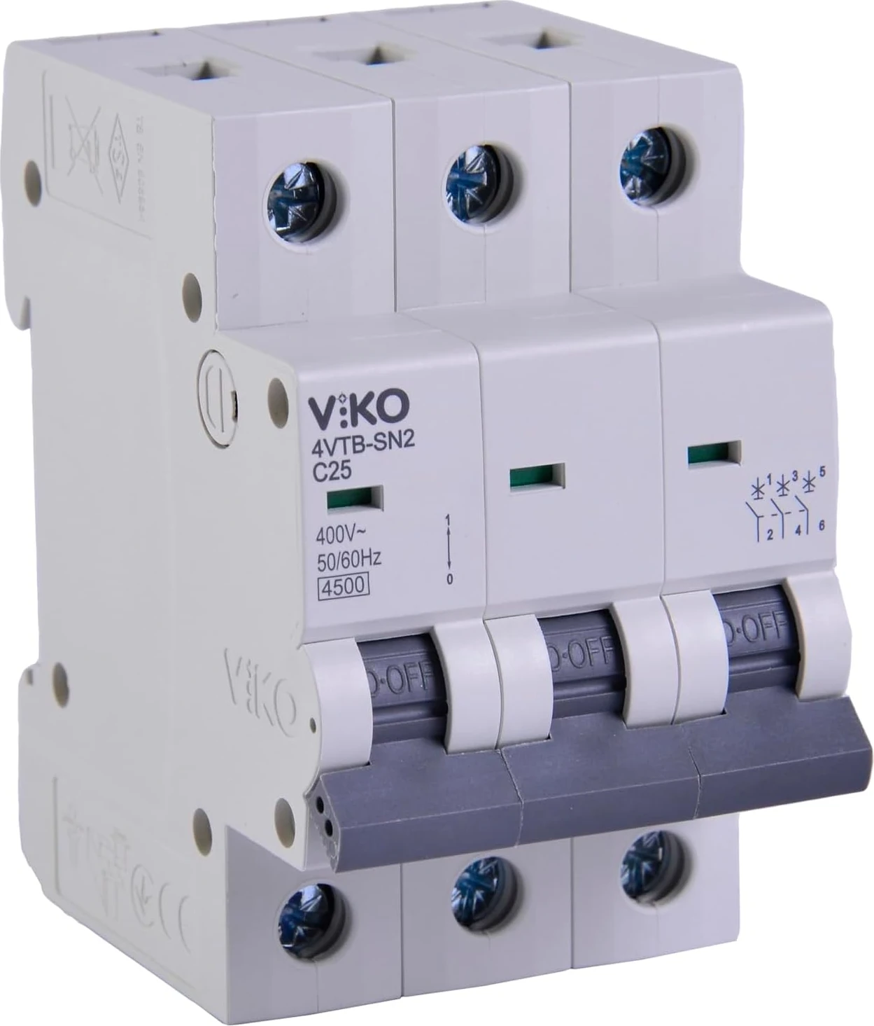 4VTB-3C25 Otomatik Sigorta 4,5ka C Tipi 3 Kutup 25A