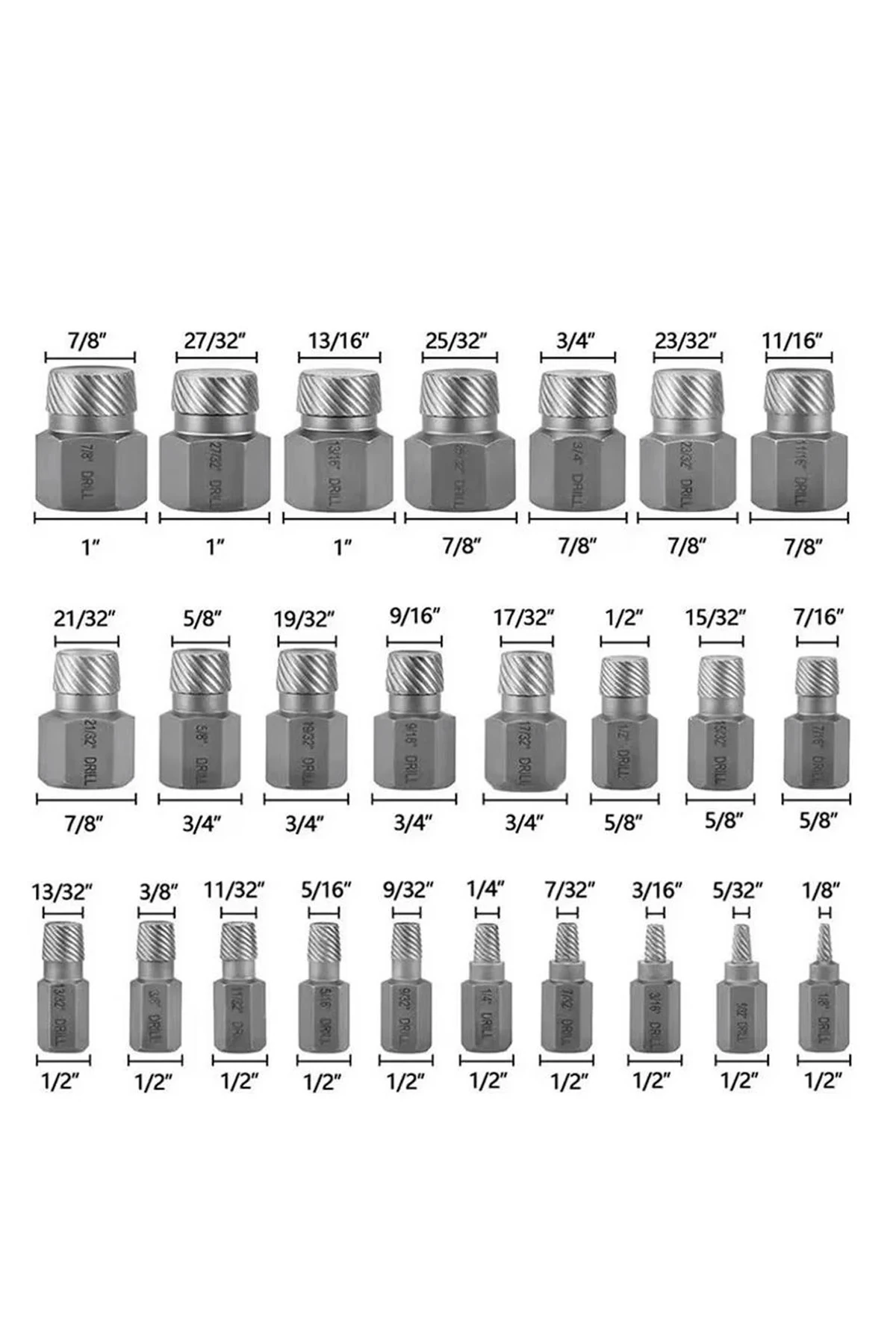 Kırık Cıvata Çıkarma Seti Yalama Cıvata Seti 25 Parça Çantalı
