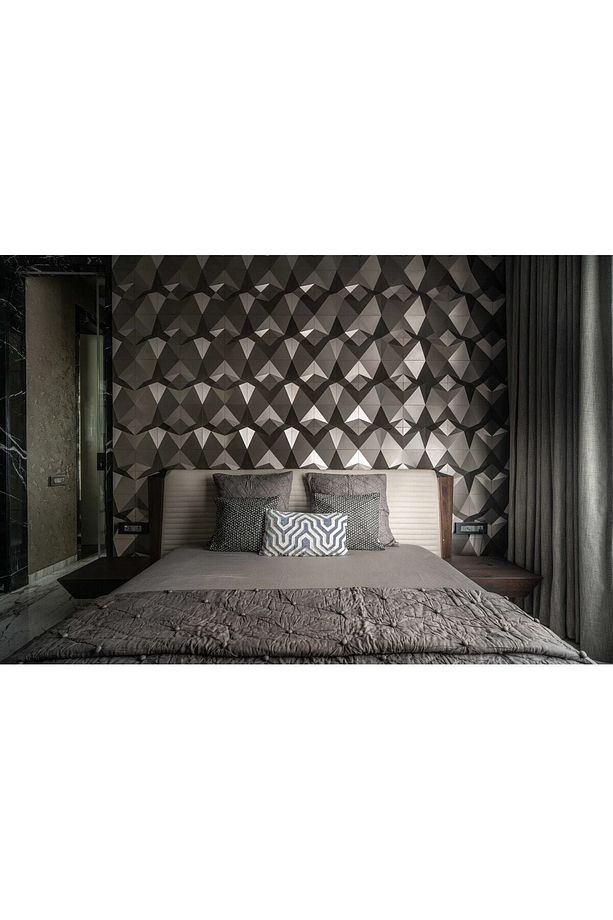 Penta 3 Boyutlu Dekoratif Duvar Paneli (1M2) (FÜME)