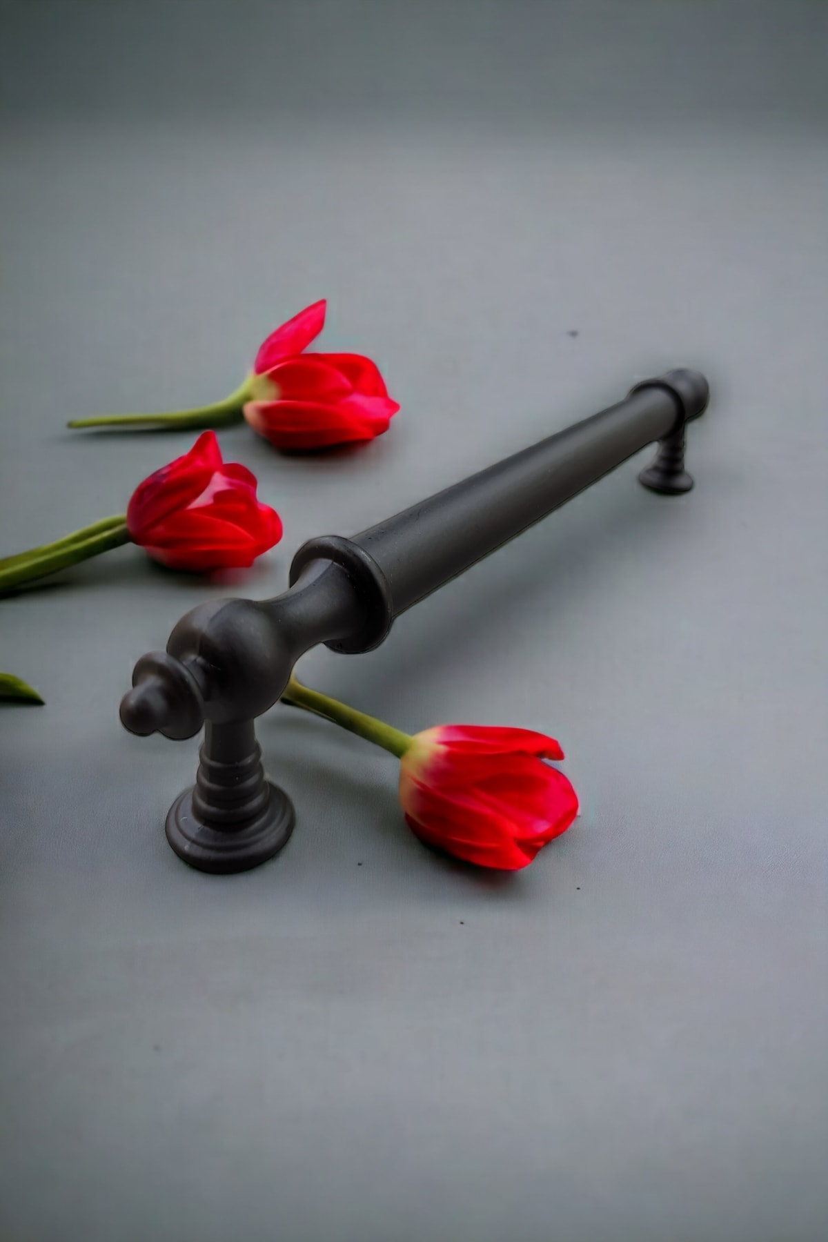 192 Mm Siyah Mutfak Dolabı Kulpu Dolap Ve Çekmece Için Zarif Metal Mobilya Kulpu