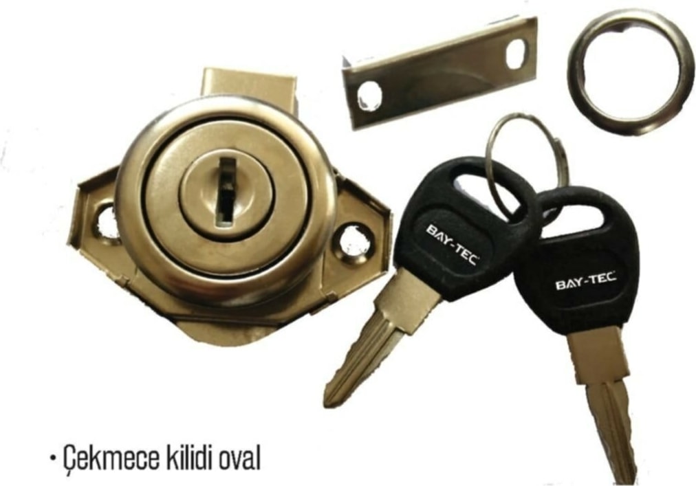 Paket Adeti 12 Adet  Çekmece Kilidi Oval