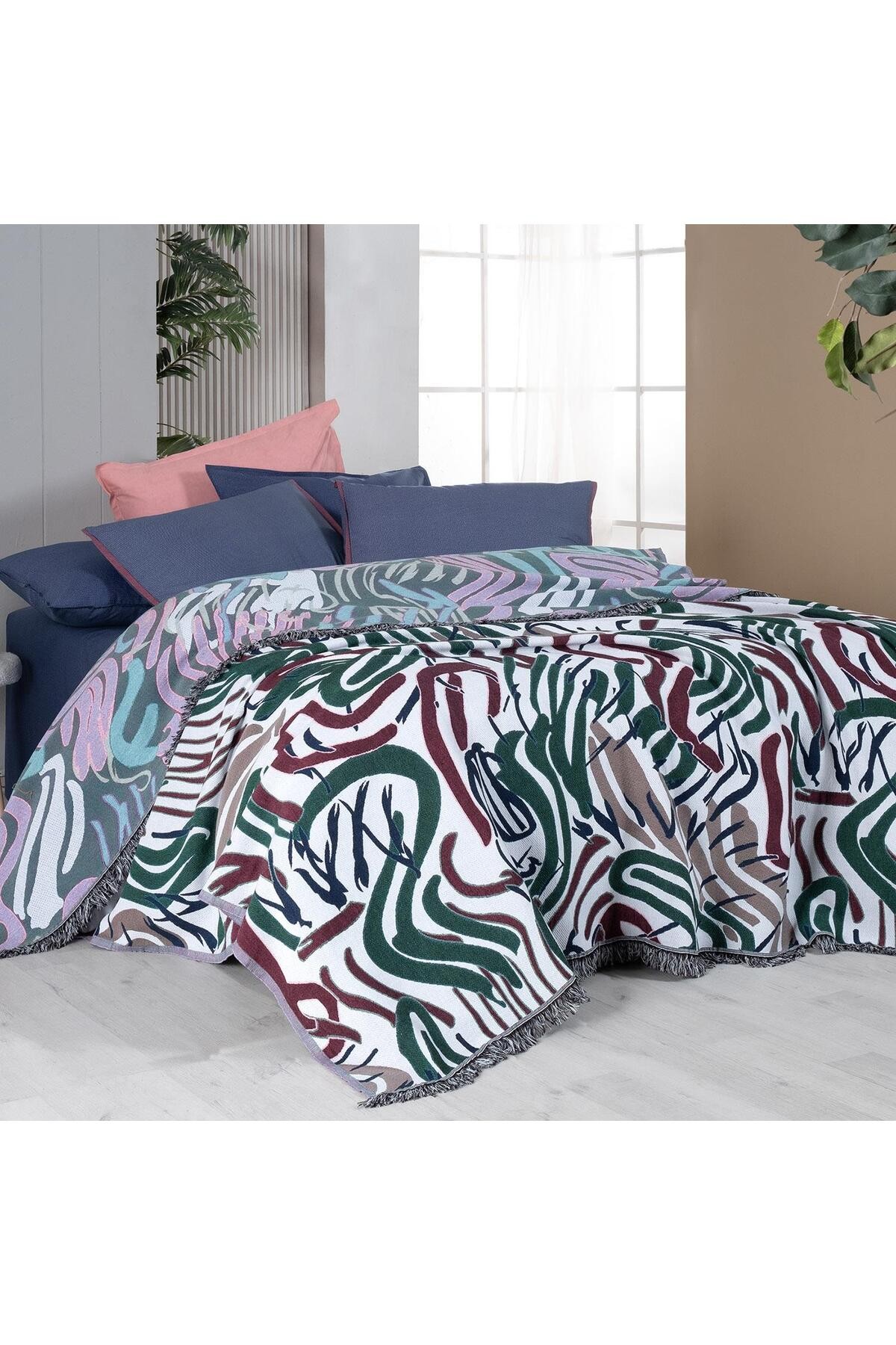Favor Multicolor  Tek Kişilik %100 Pamuk İpliği Boyalı Pike Takımı