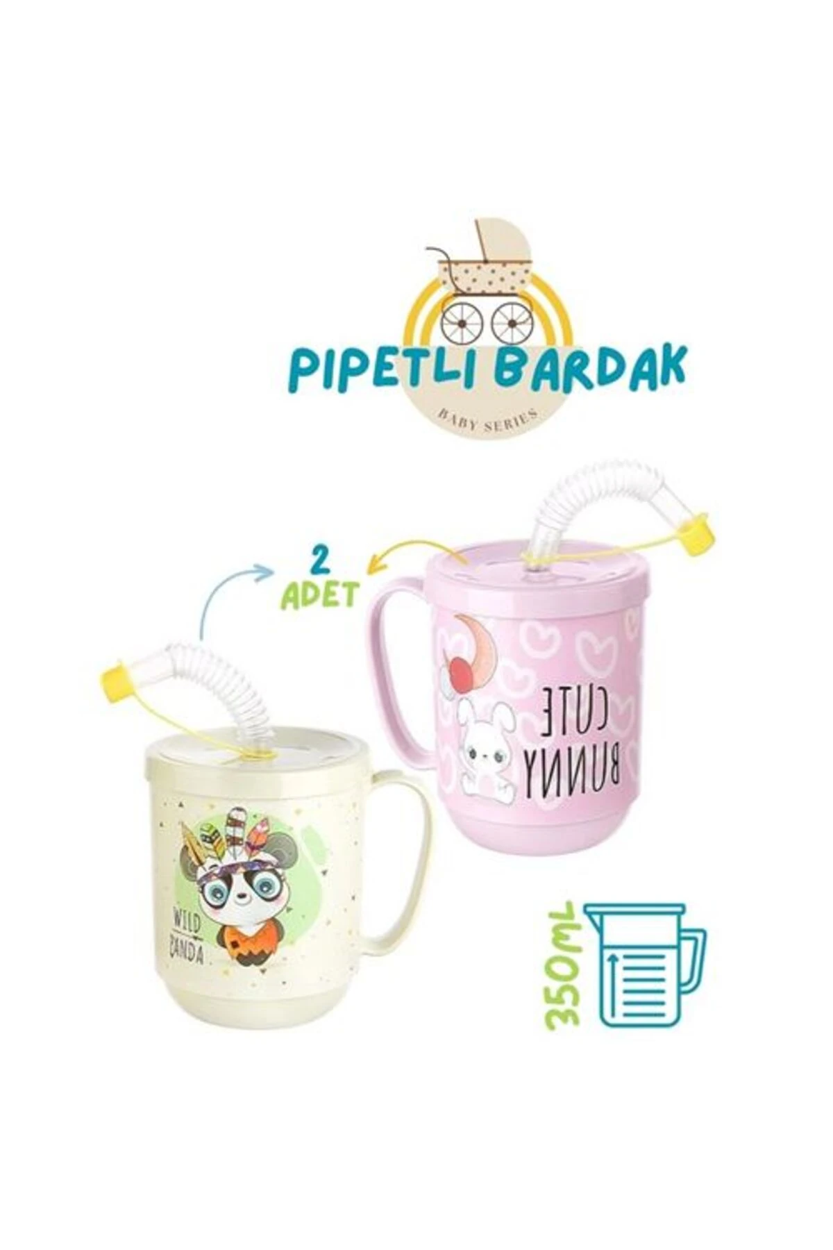 ModaCar Pipetli Bardak 2 li Momma Design