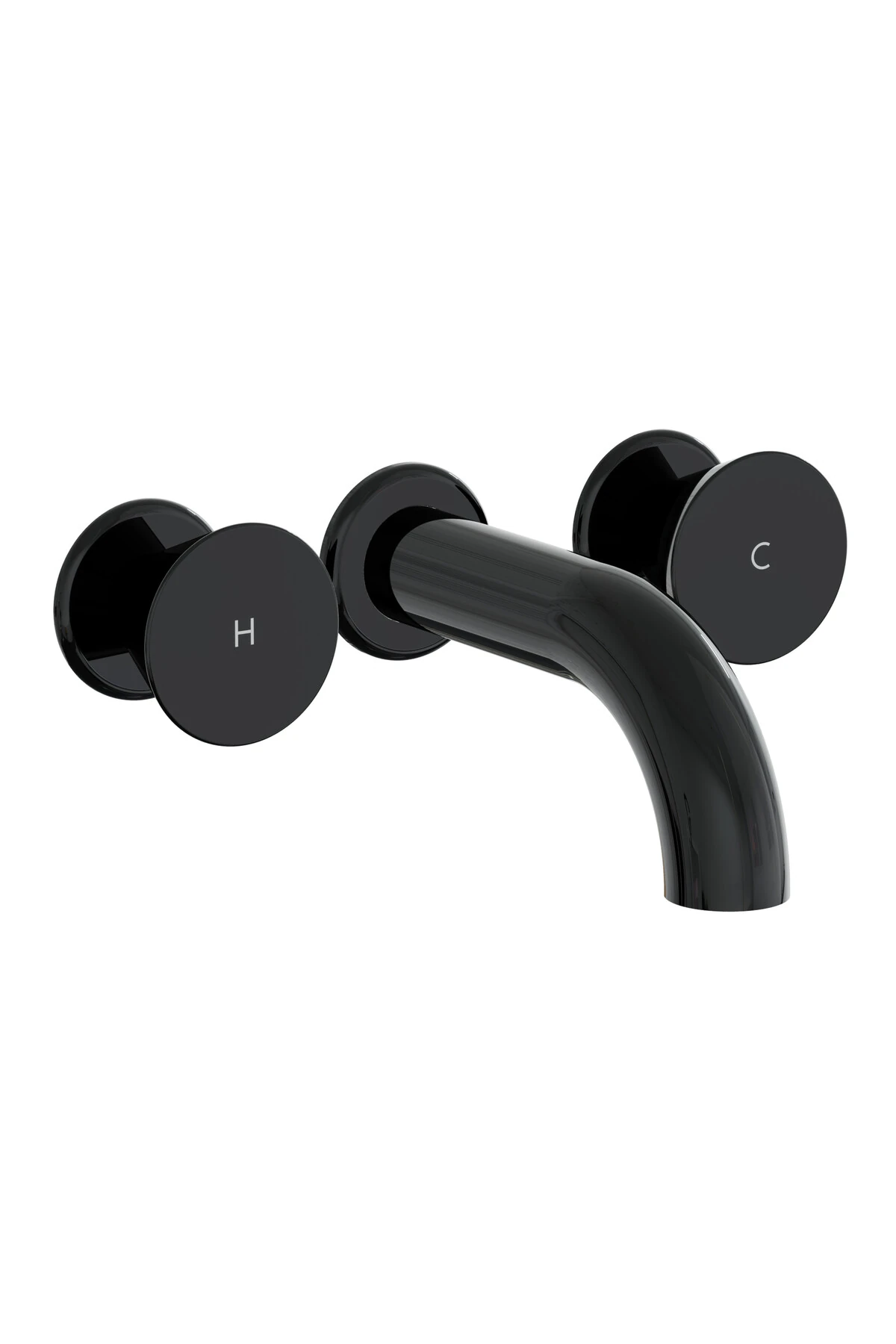 Liquid A4269039 Ankastre Lavabo Bataryası, Parlak Siyah