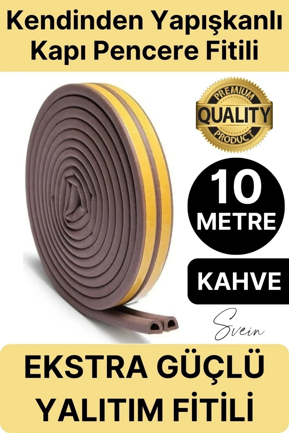 Premium Kapı Pencere Soğuk Toz Sızdırmaz Izolasyon Fitili Kendinden Yapışkanlı Isı Yalıtım 2x5=10 mt
