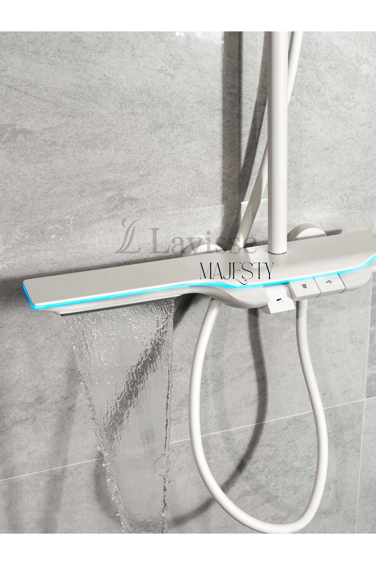 Majesty Işıklı Piyano Tuşlu Tepe Duş Sistemi, Akıllı Duş, Fonksiyonel Pirinç İç Gövde Duş Bataryası