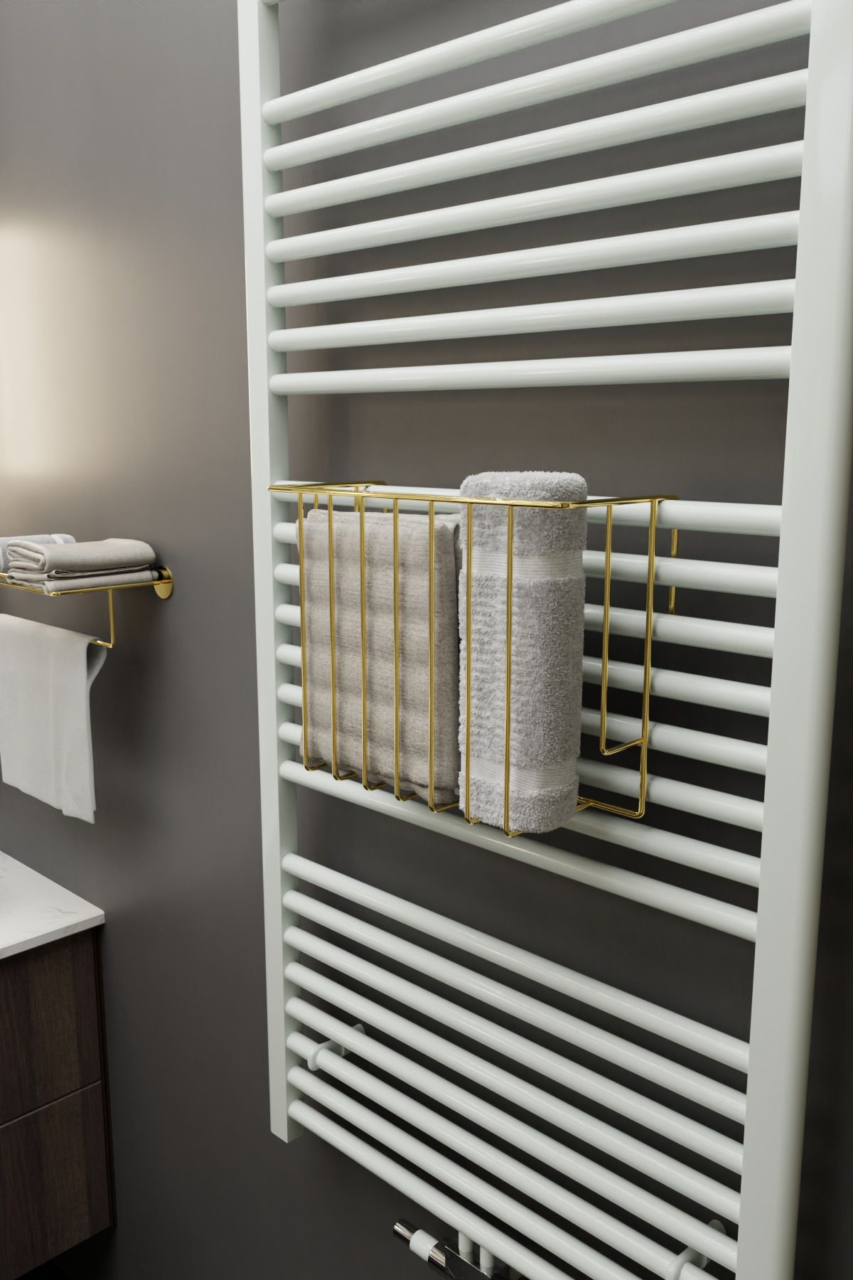 Gold Havlupan Düzenleyici Asılabilir Organizer Banyo Havluluk Tuvalet Kağıdı 30x28x10cm