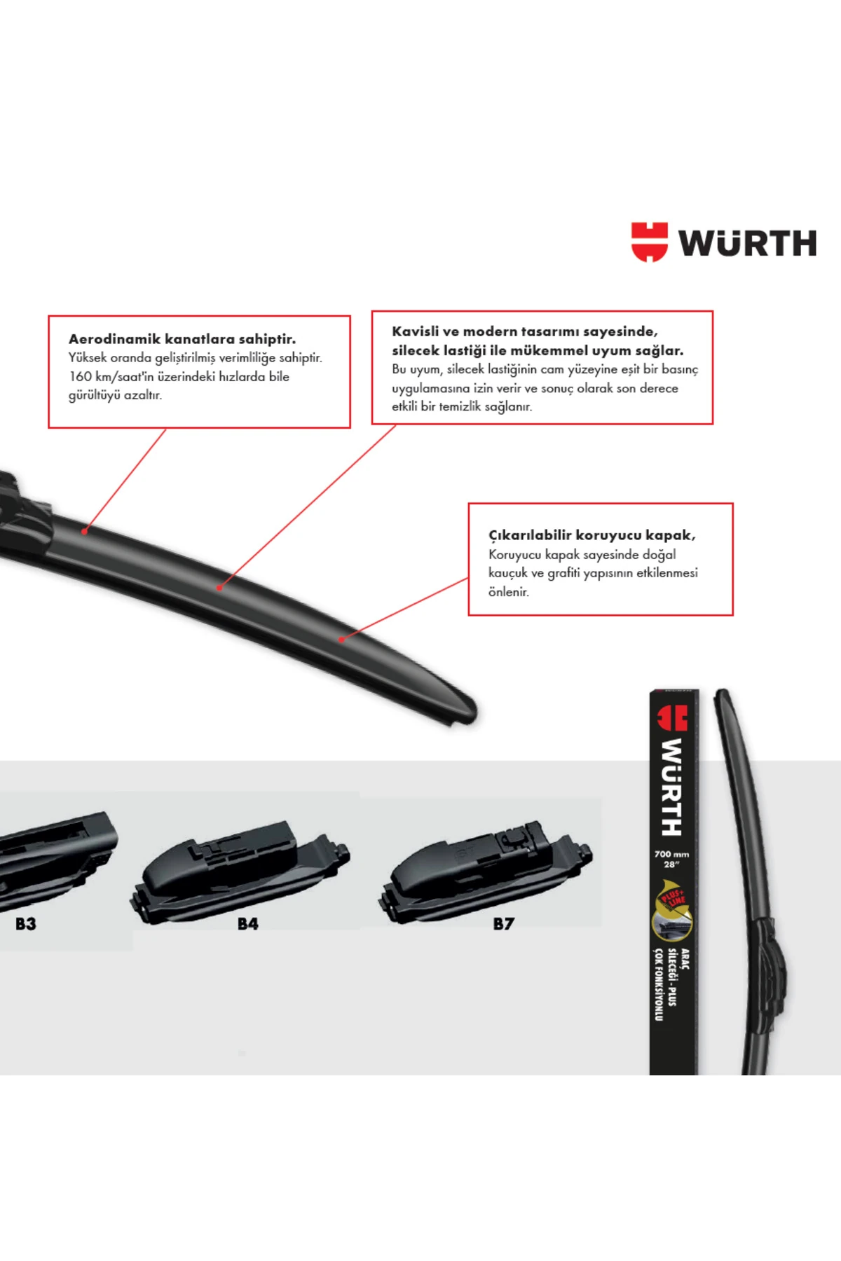 WÜRTH ÜNİVERSAL ARAÇ SİLECEĞİ 400MM PLUS