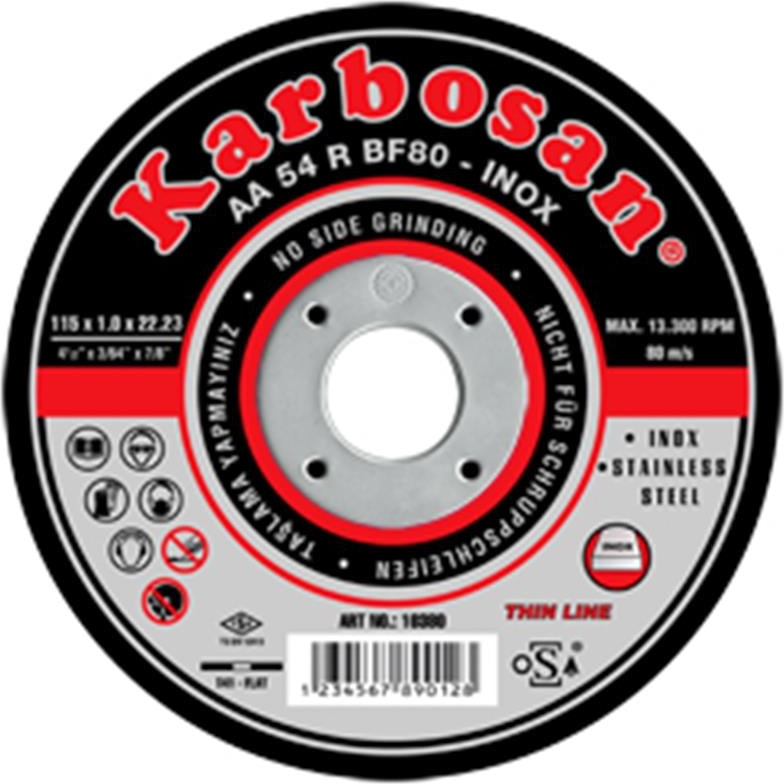 KARBOSAN İnox Kesme Diskleri 180X3.0X22.23 Mm (25'Li Kutu)