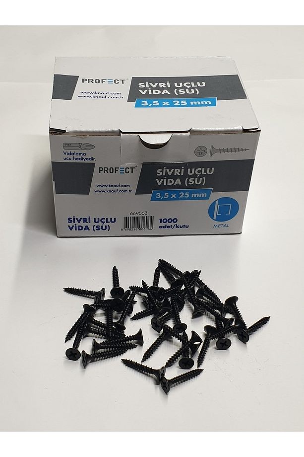 PROFECT SİVRİ UÇLU ALÇIPAN VİDASI 35X25 mm