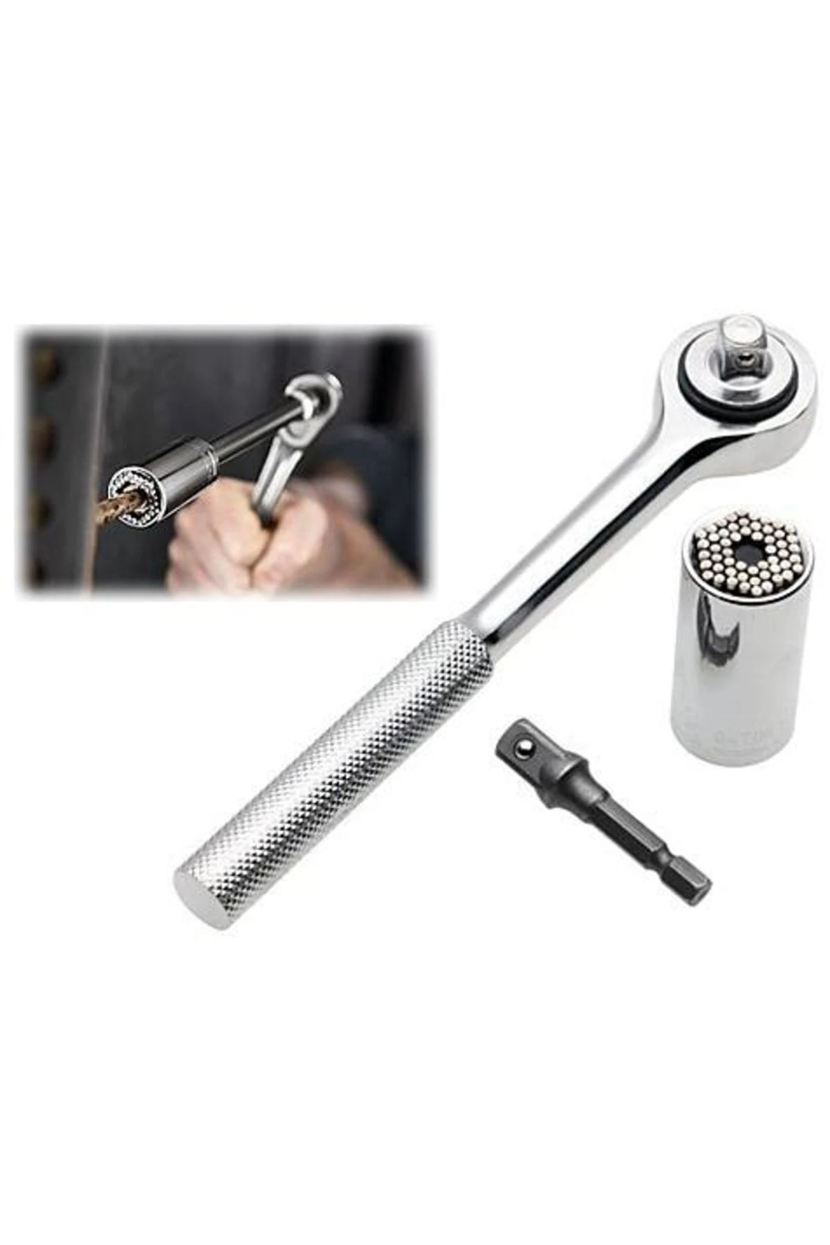 Herşeye Uyan Akıllı Anahtar - Lokma Somun Civata Kanca Açıcı Akıllı Kendinden Ayarlanır Anahtar
