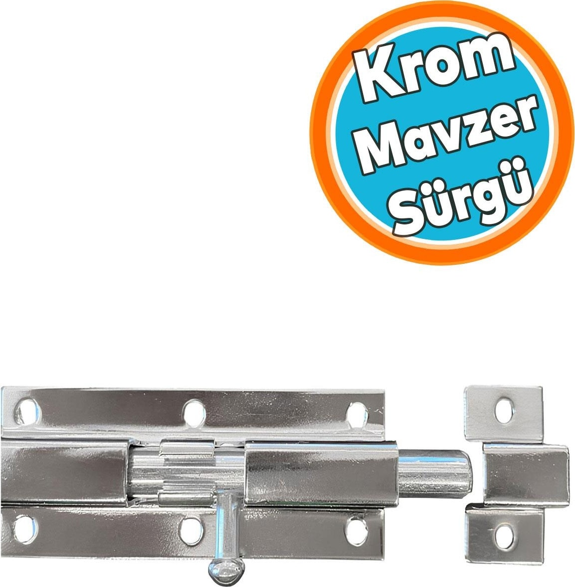 Metal Kapı Sürgüsü Krom Mavzer Sürgü Sürgülü Kilit 25X70 mm Kapı Pencere Emniyet Kilidi